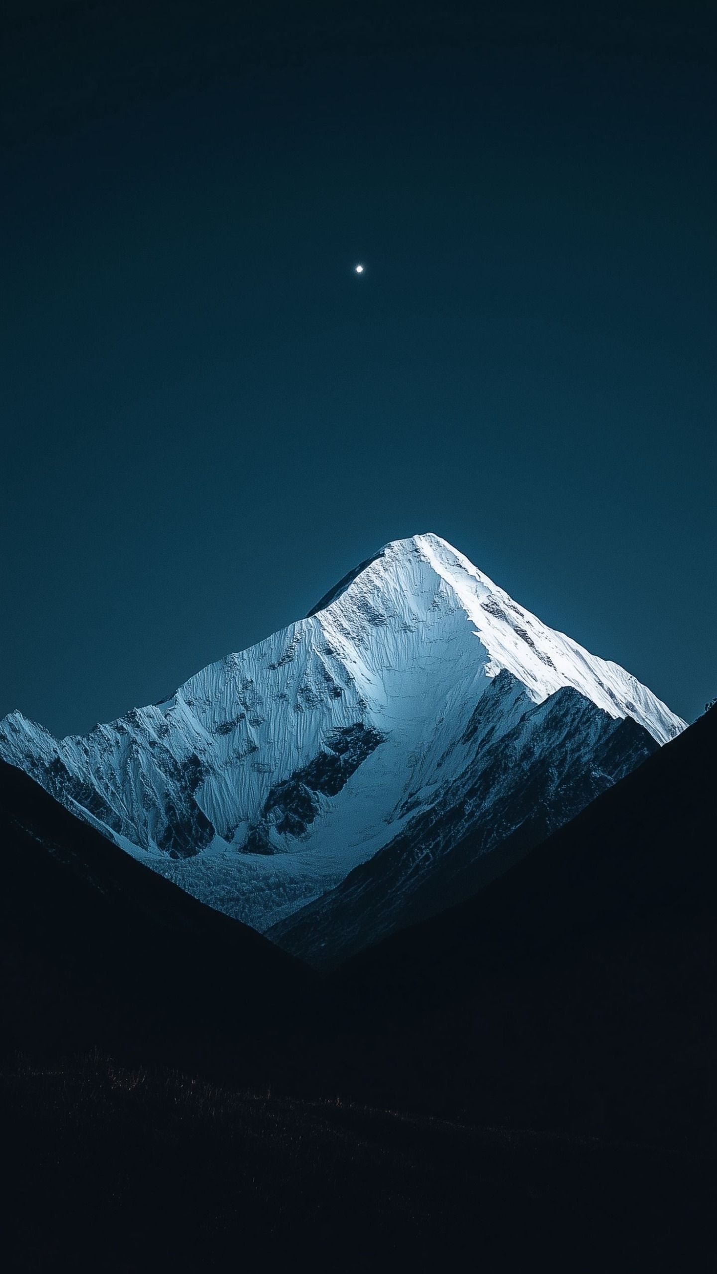 Mountain Peak at Night