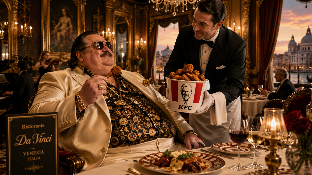 fat, capitalism, kfc, waiter