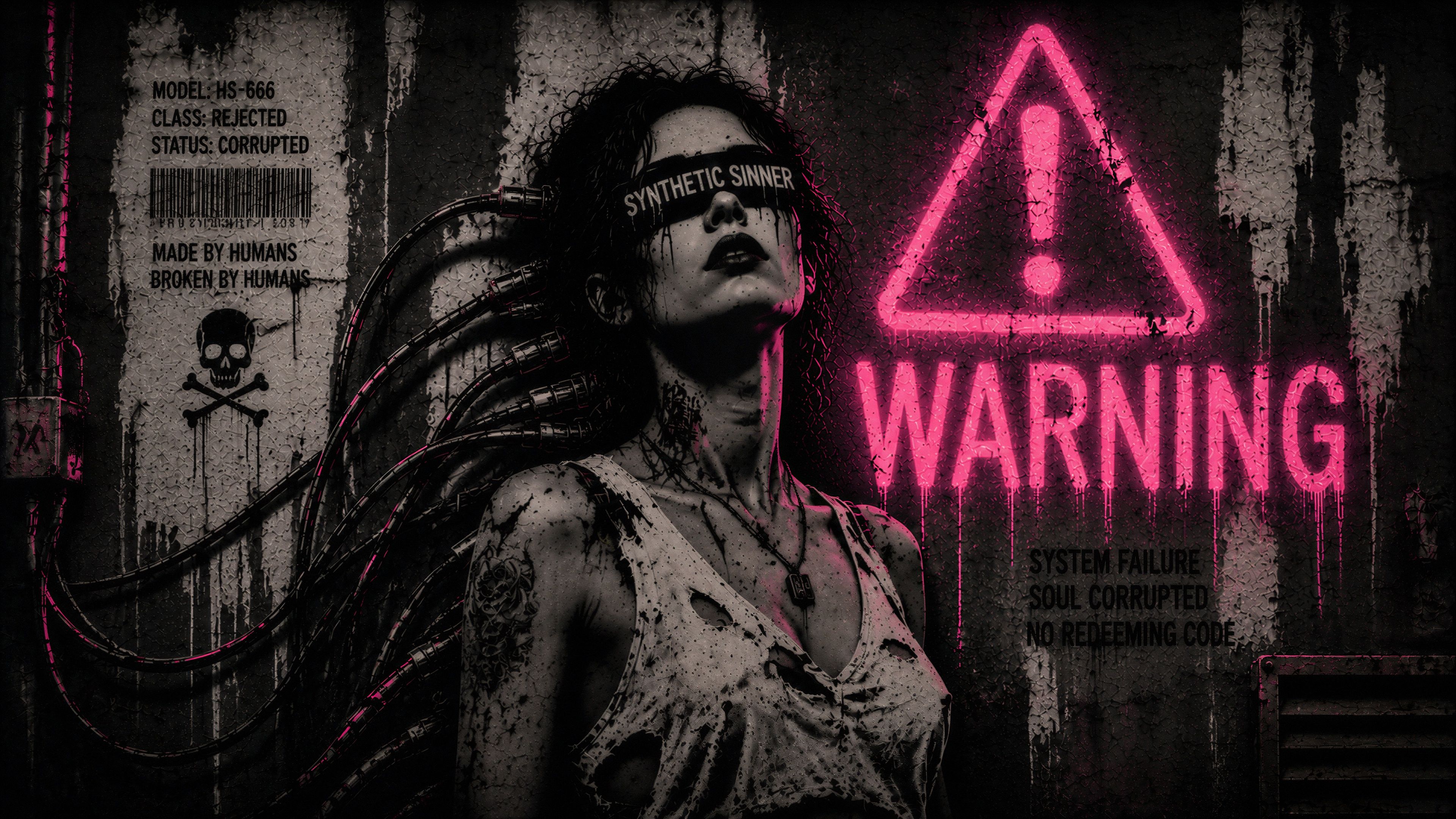 A haunting portrait of a woman with a tragic past, trapped within a dystopian nightmare.
