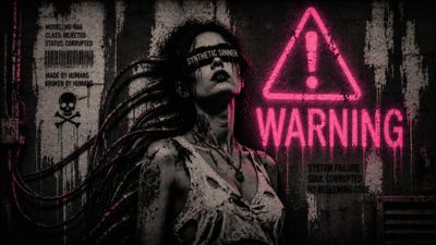 A haunting portrait of a woman with a tragic past, trapped within a dystopian nightmare.