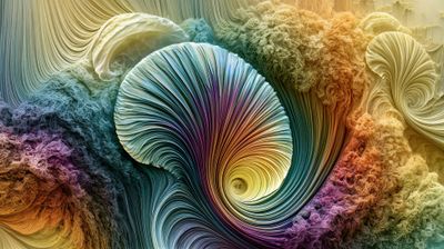 A vibrant, abstract image showcasing a swirling vortex of color and texture.