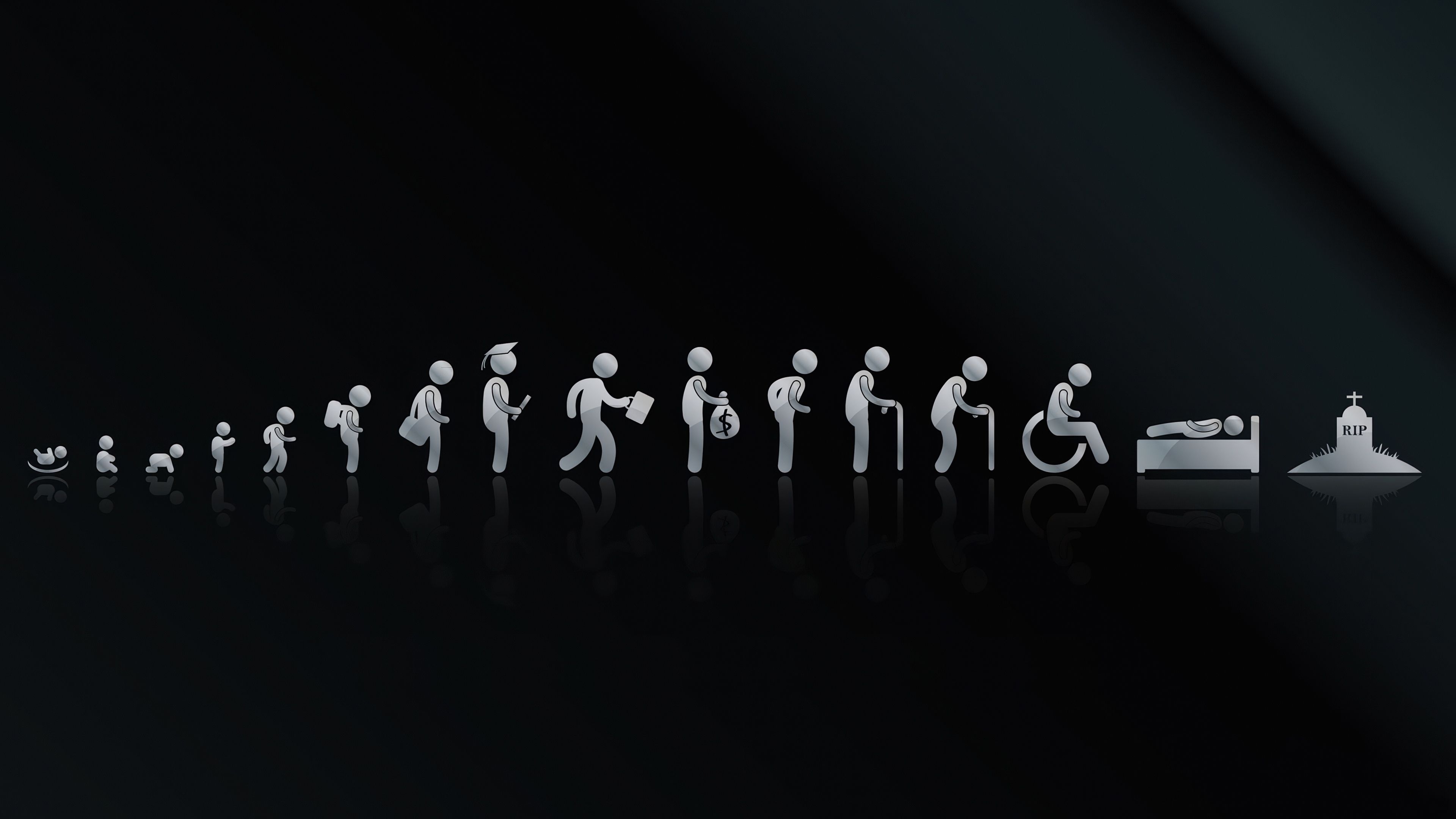Human life journey Minimalist ultra HD 4K wallpaper