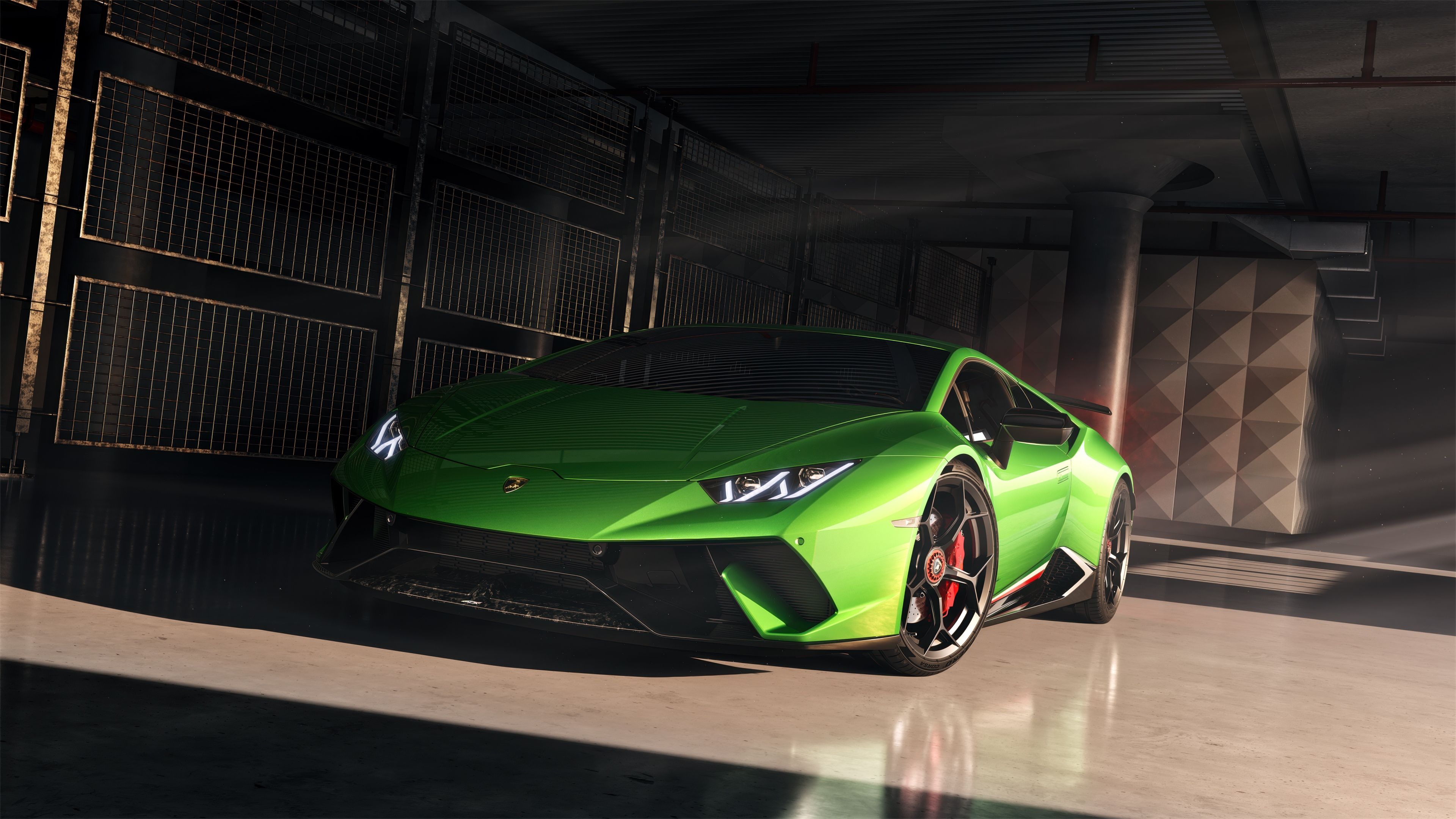 Lamborghini Huracan Performante Green car ultra HD 4K wallpaper