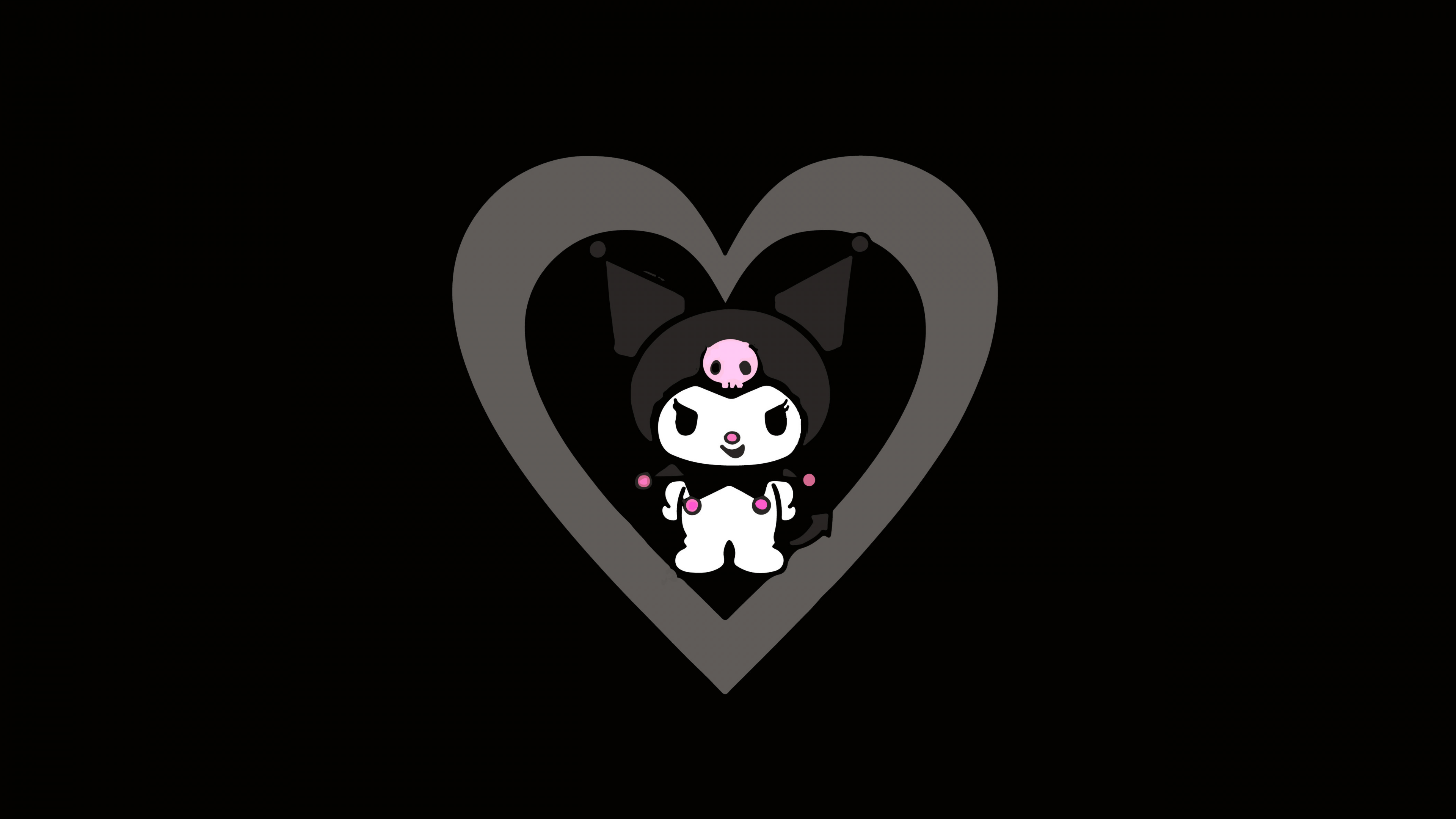 Kuromi Dark aesthetic ultra HD 4K wallpaper