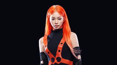 Kim Chaewon Black background ultra HD 4K wallpaper