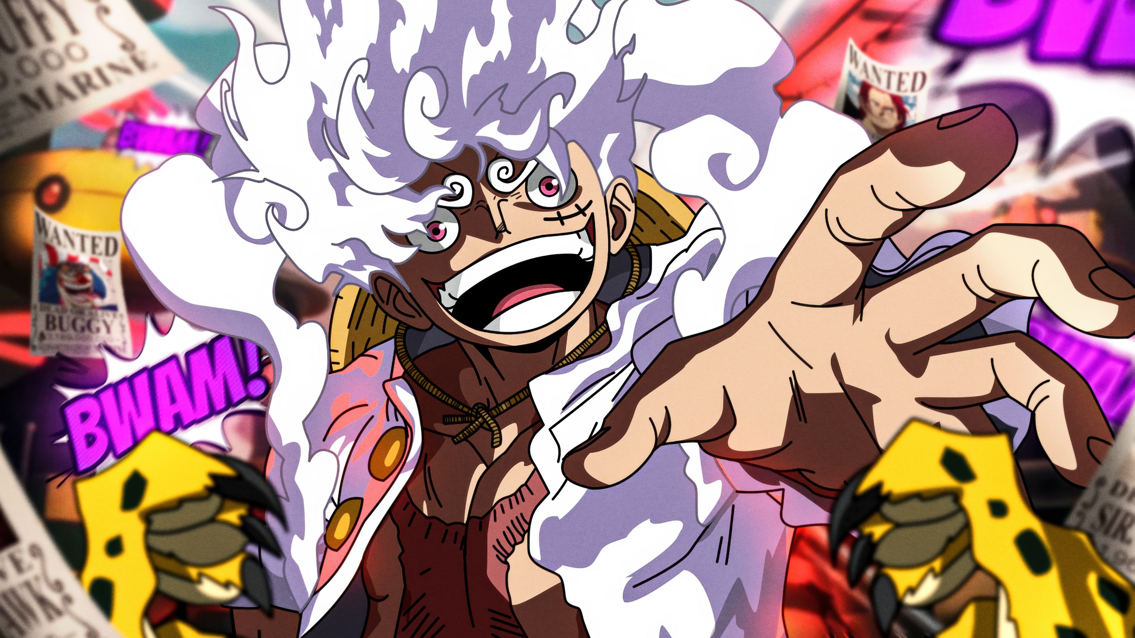 Sun God Nika Monkey D. Luffy ultra HD 4K wallpaper