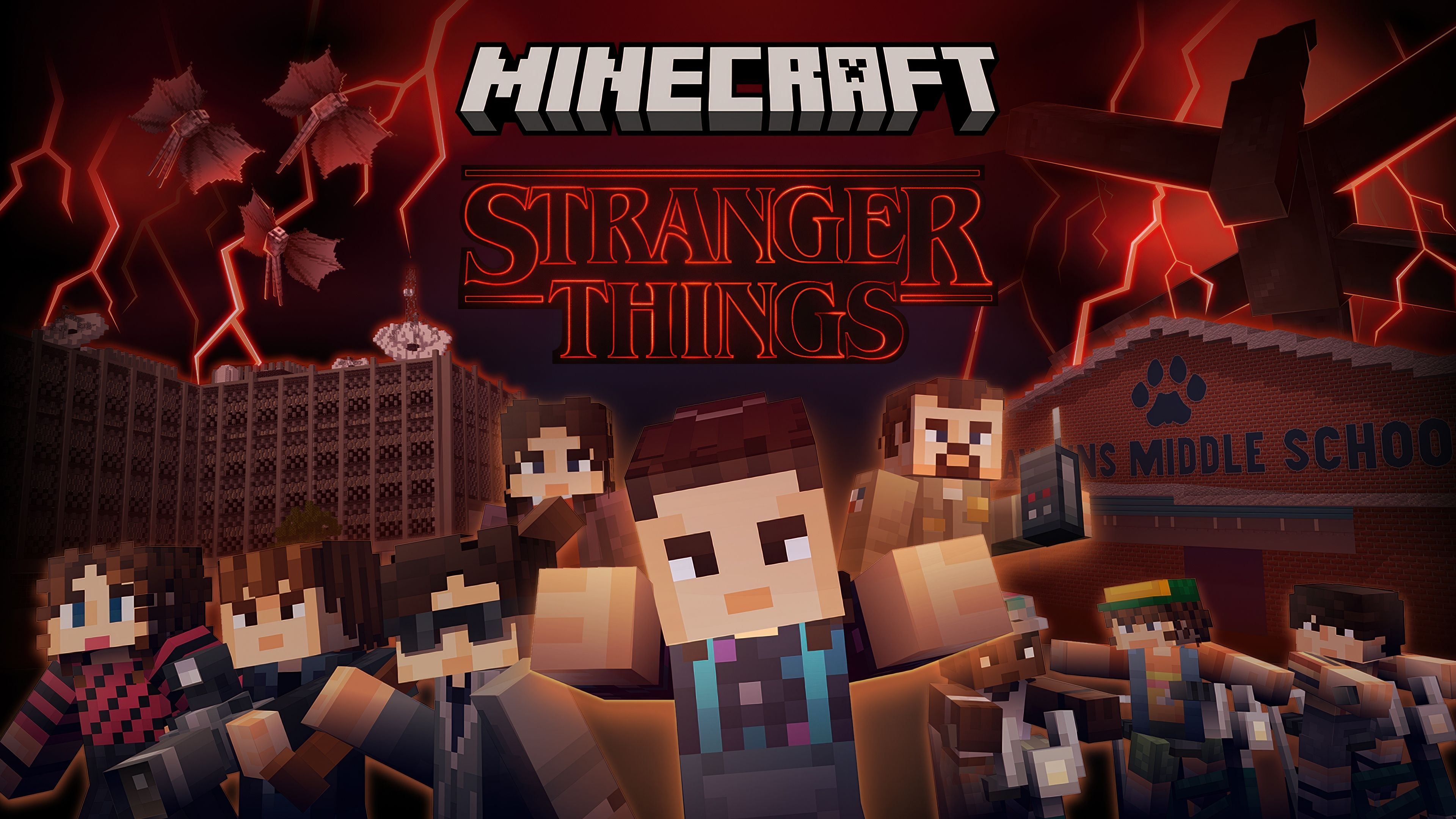 Minecraft Stranger Things ultra HD 4K wallpaper