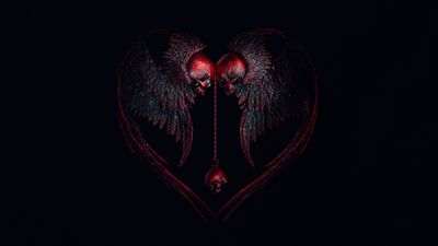 Heart shape Skulls ultra HD 4K wallpaper
