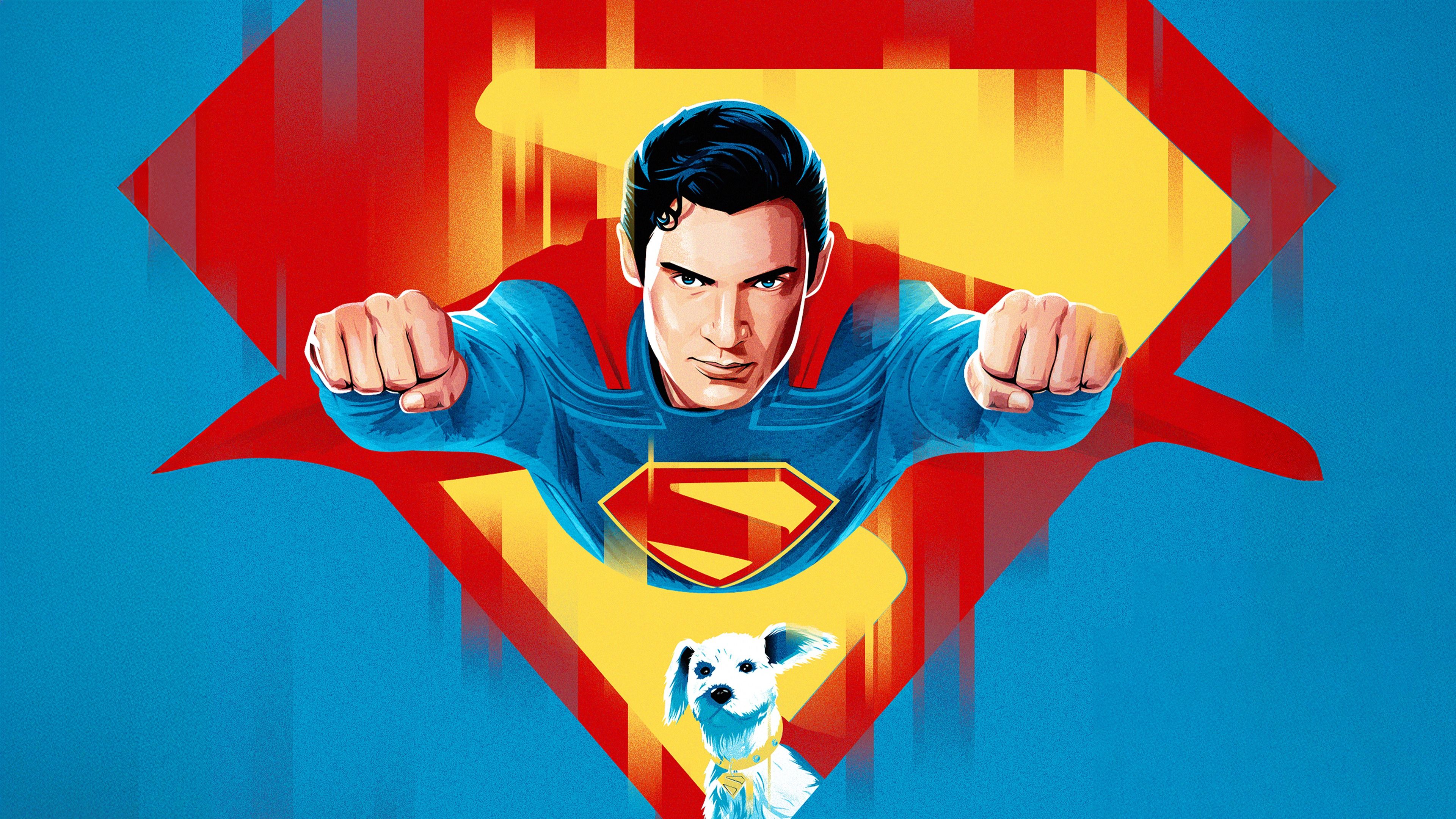 Superman Krypto ultra HD 4K wallpaper
