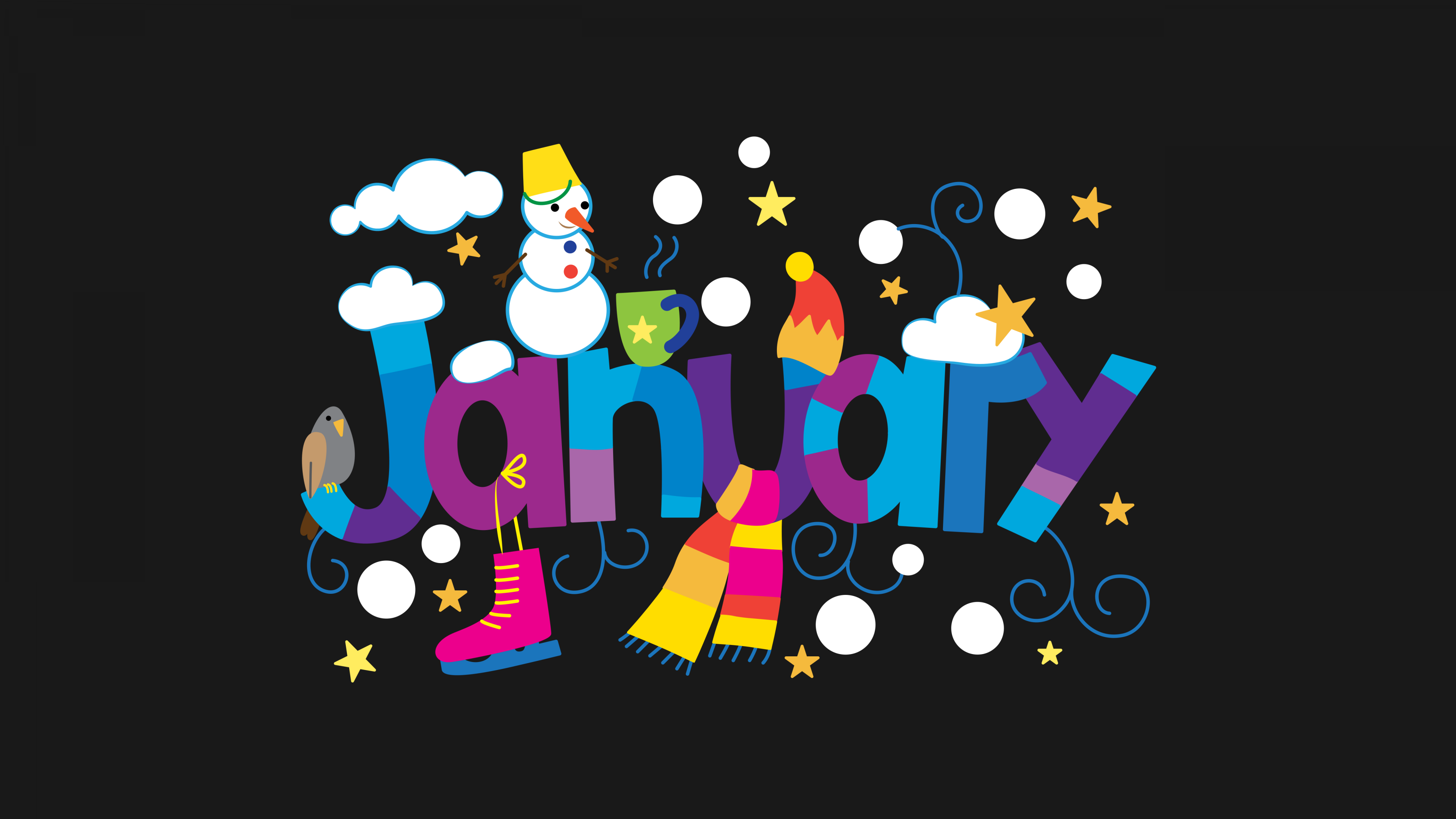 January Illustration ultra HD 4K wallpaper