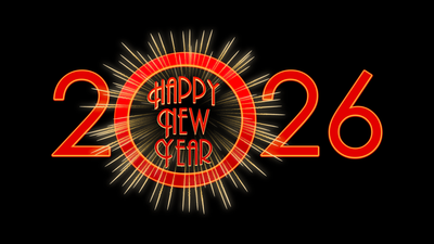 Happy New Year 2026 Black background ultra HD 4K wallpaper