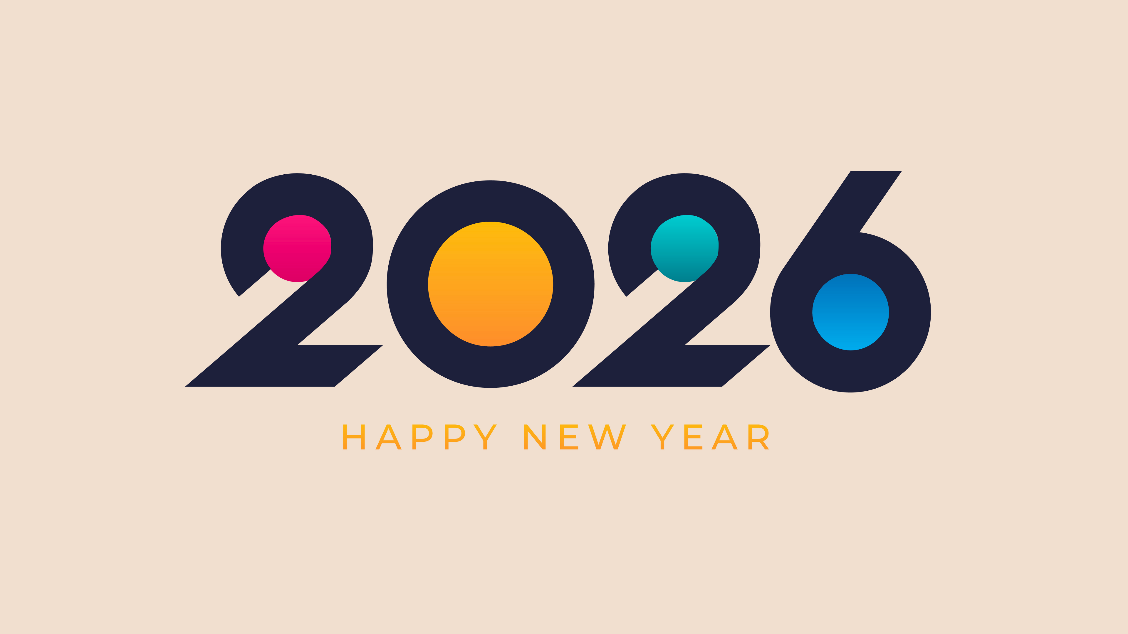 2026 New Year Greetings ultra HD 4K wallpaper