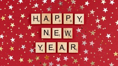 Happy New Year Scrabble letters ultra HD 4K wallpaper