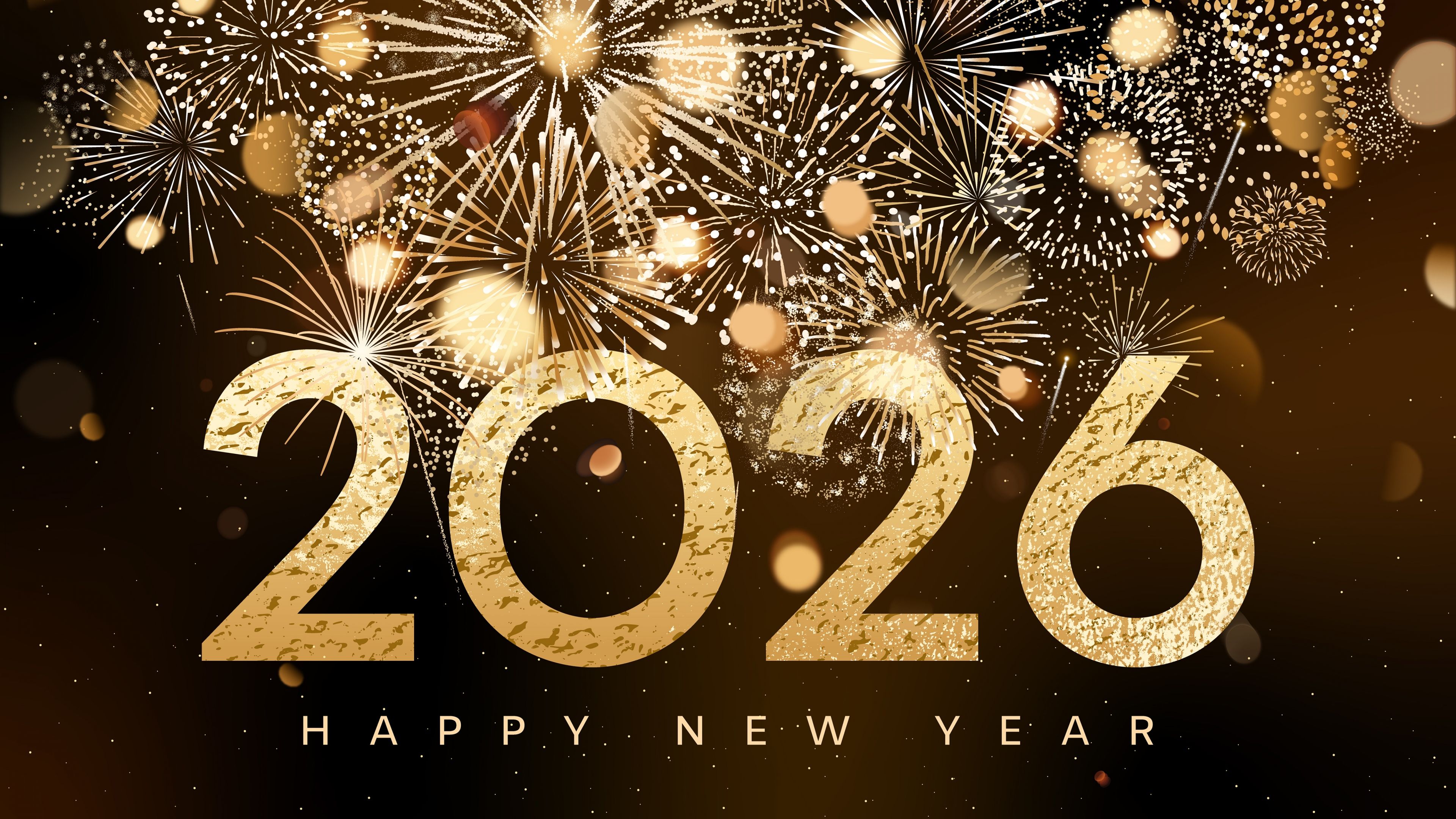 Happy New Year 2026 Fireworks ultra HD 4K wallpaper
