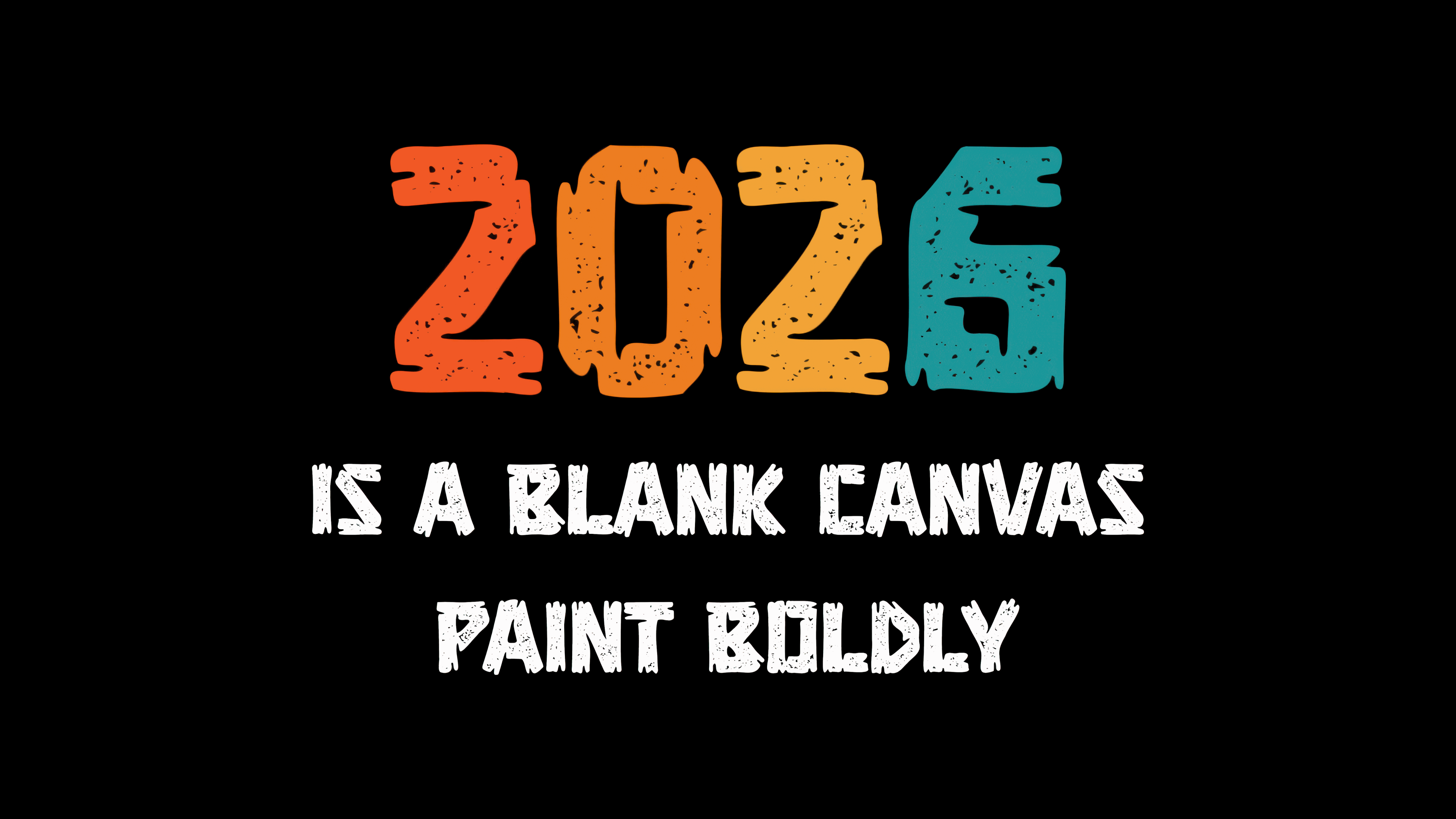 2026 New Year Black background ultra HD 4K wallpaper