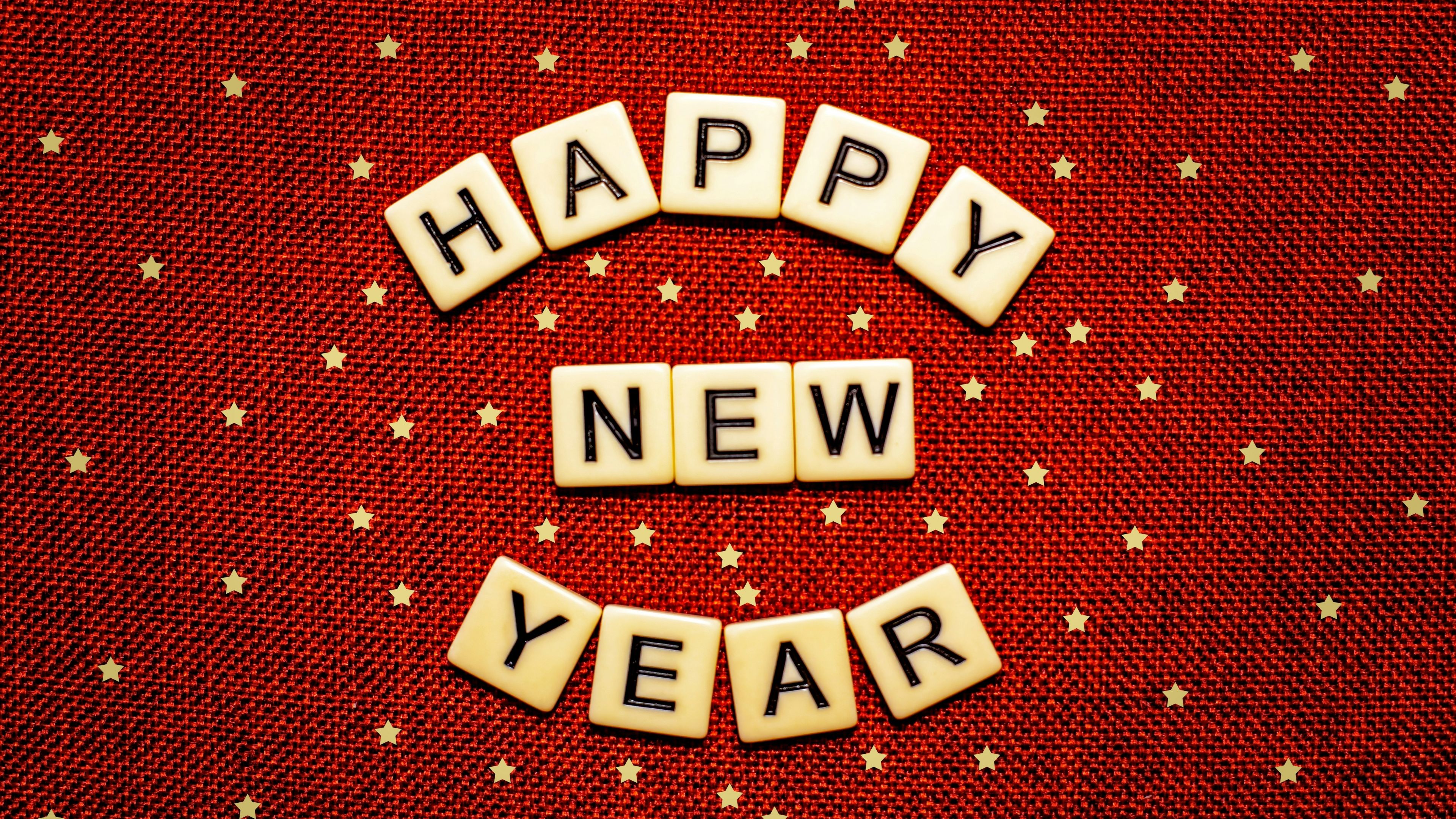 Happy New Year Golden stars ultra HD 4K wallpaper
