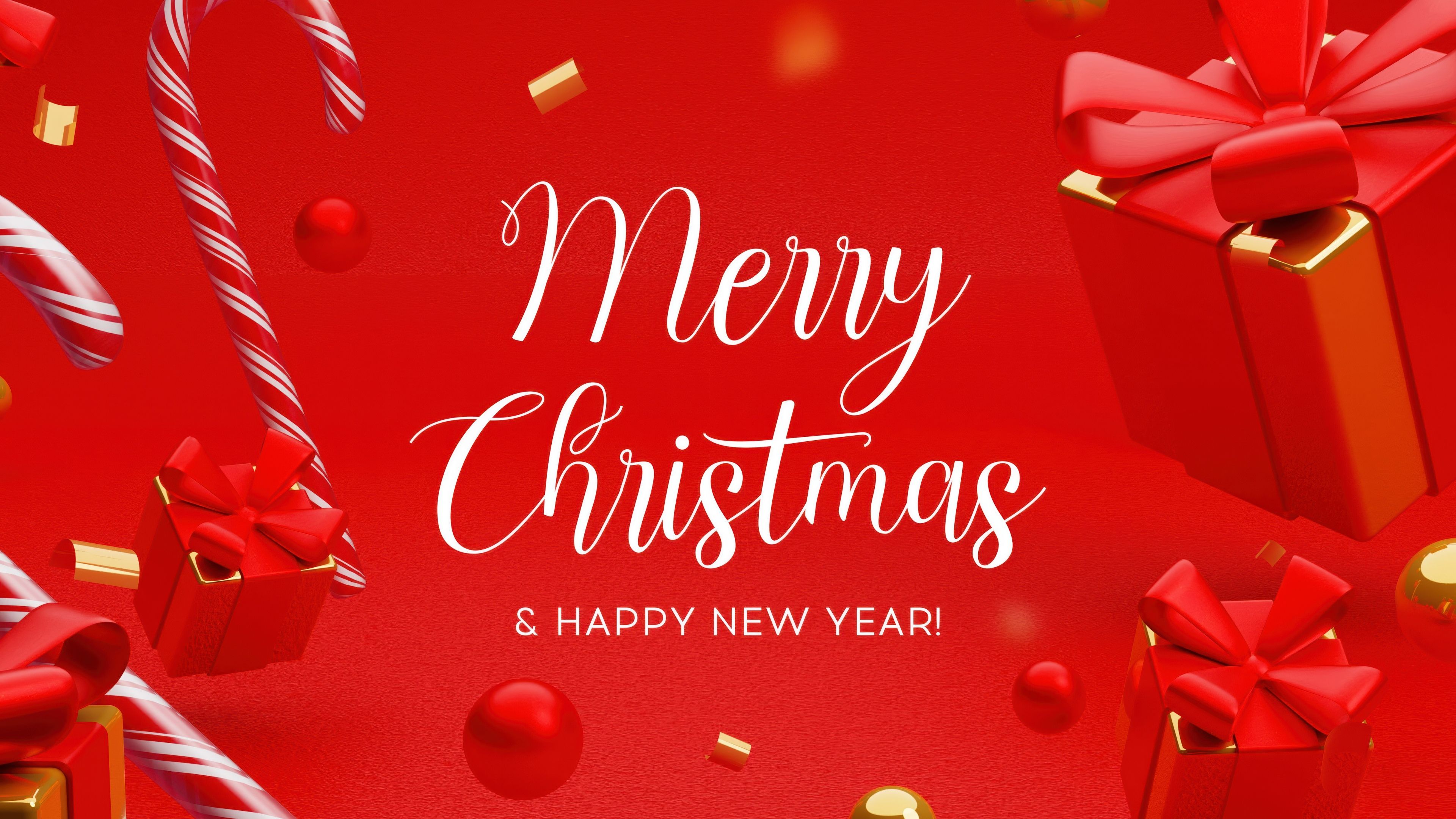 Merry Christmas New year greetings ultra HD 4K wallpaper