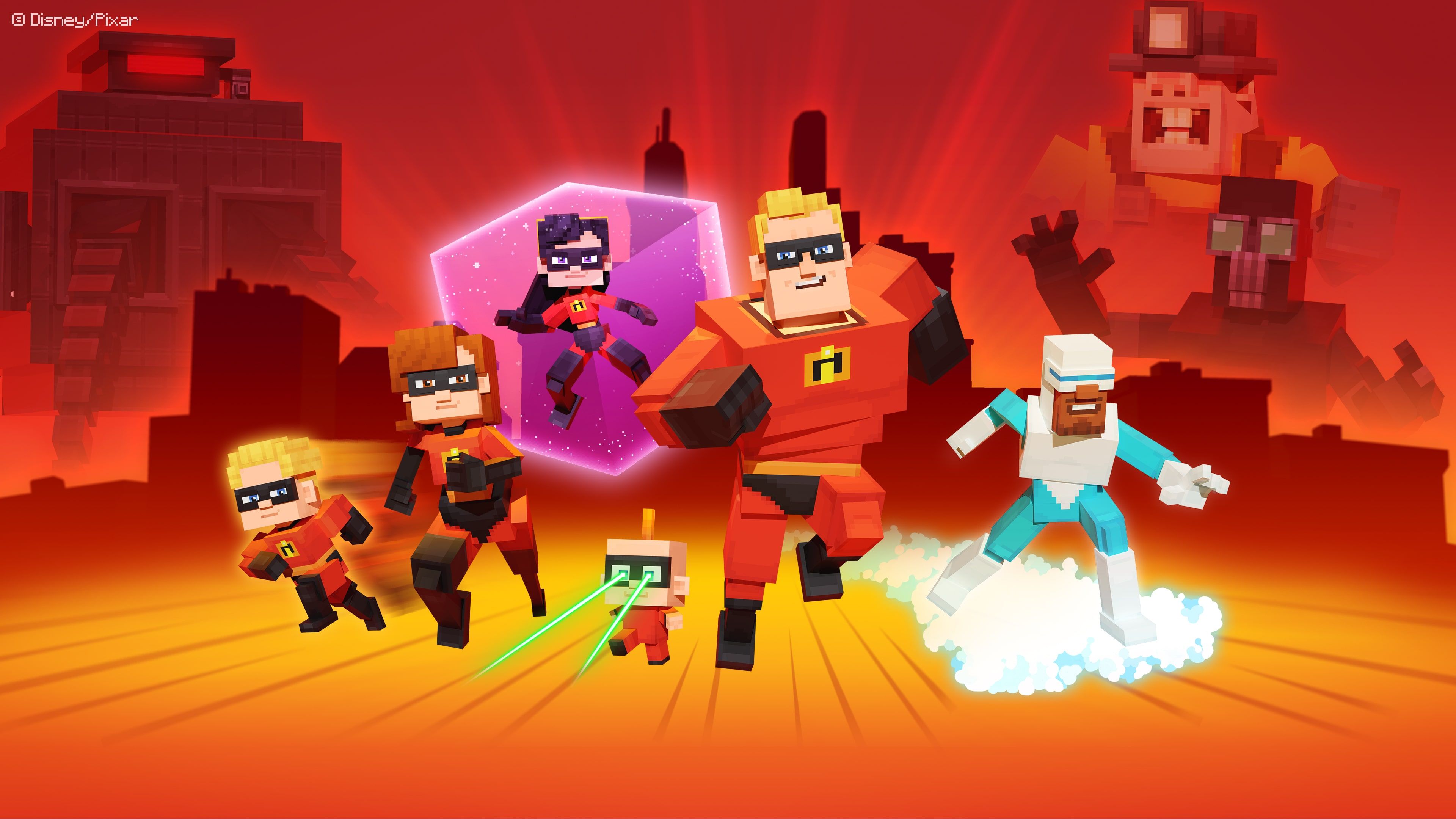 The Incredibles Minecraft ultra HD 4K wallpaper