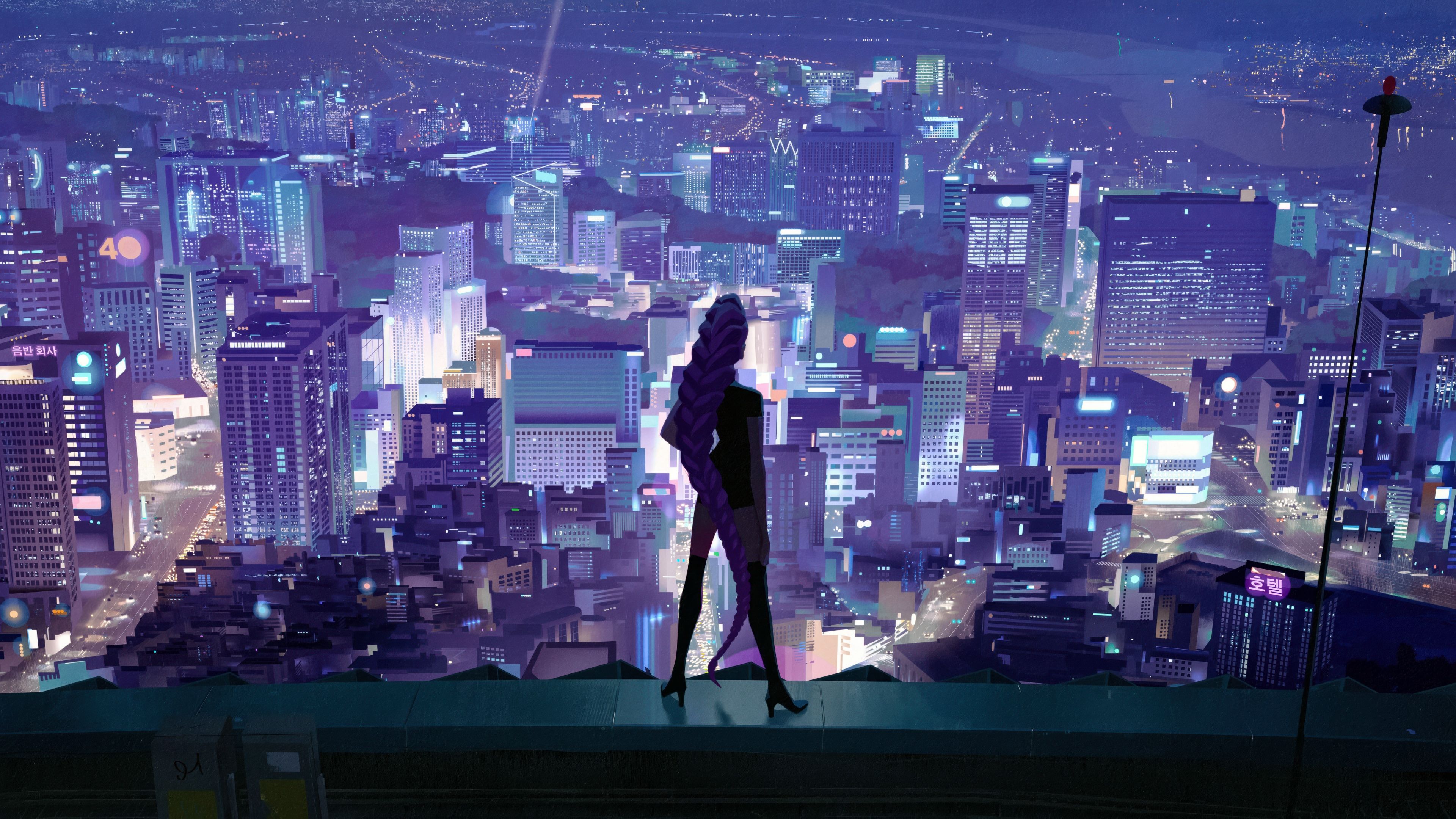 Rumi (Huntrix) Cityscape ultra HD 4K wallpaper