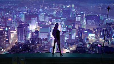 Rumi (Huntrix) Cityscape ultra HD 4K wallpaper