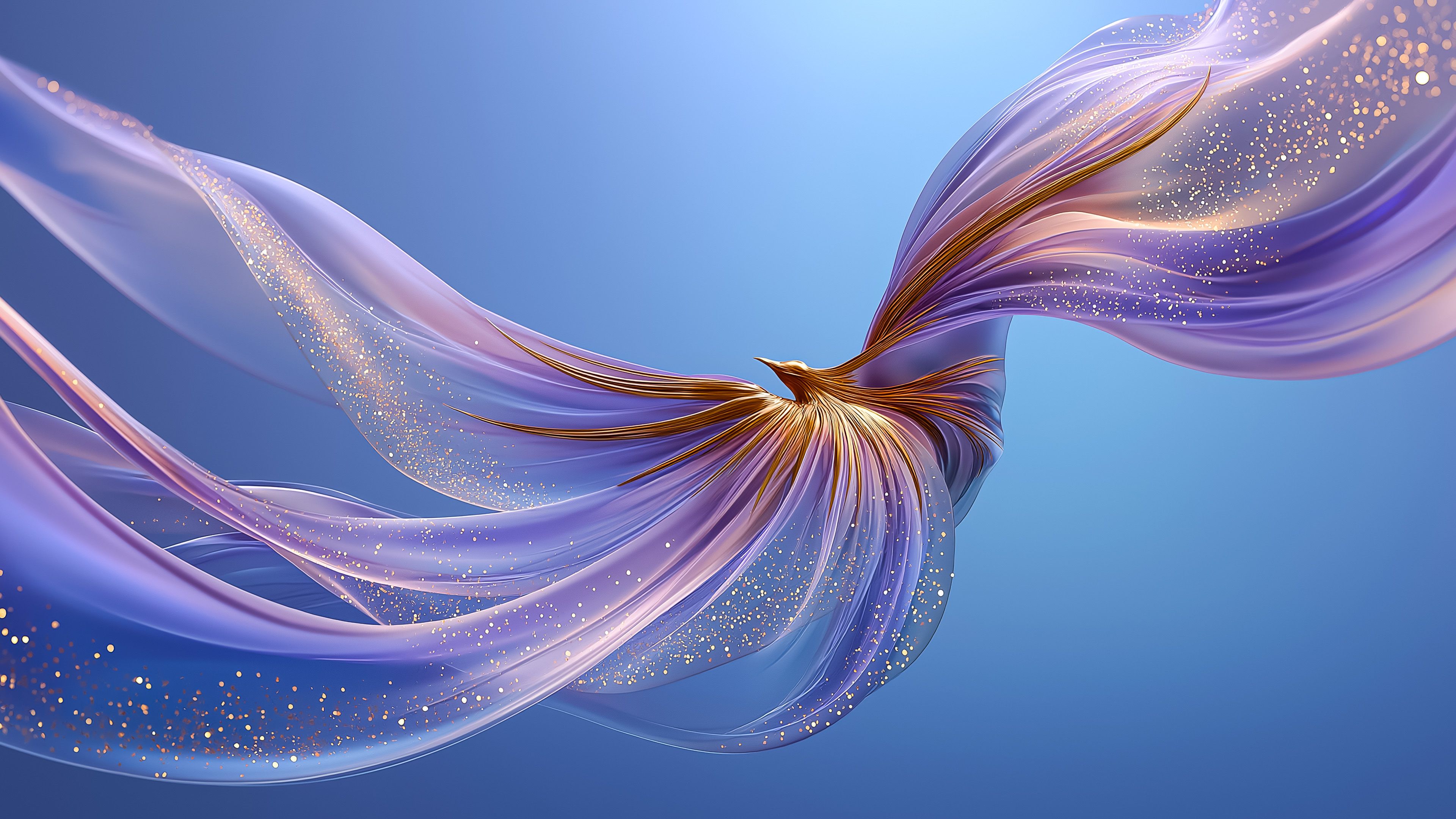 Abstract bird Golden dots ultra HD 4K wallpaper