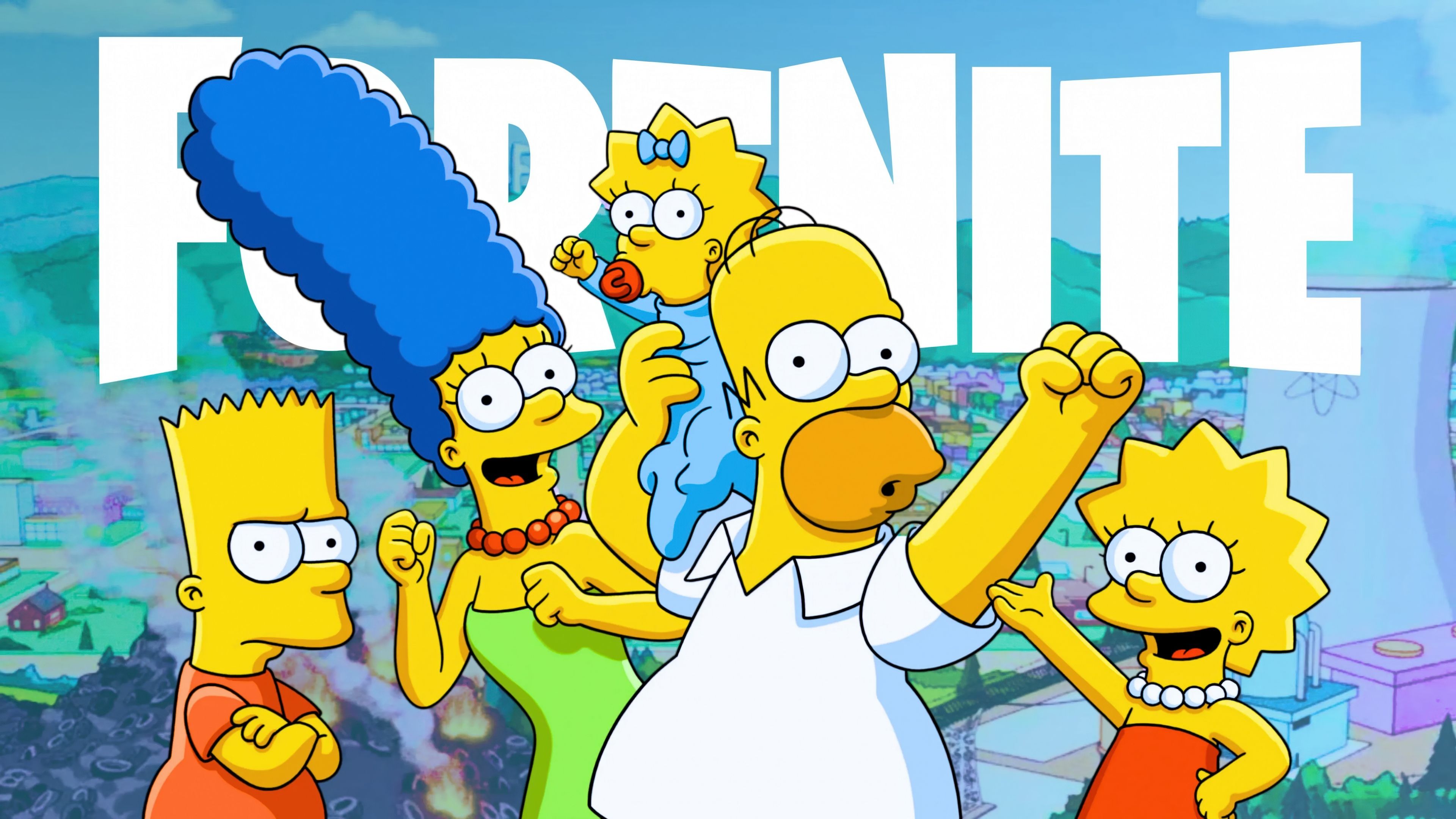 Fortnite The Simpsons ultra HD 4K wallpaper
