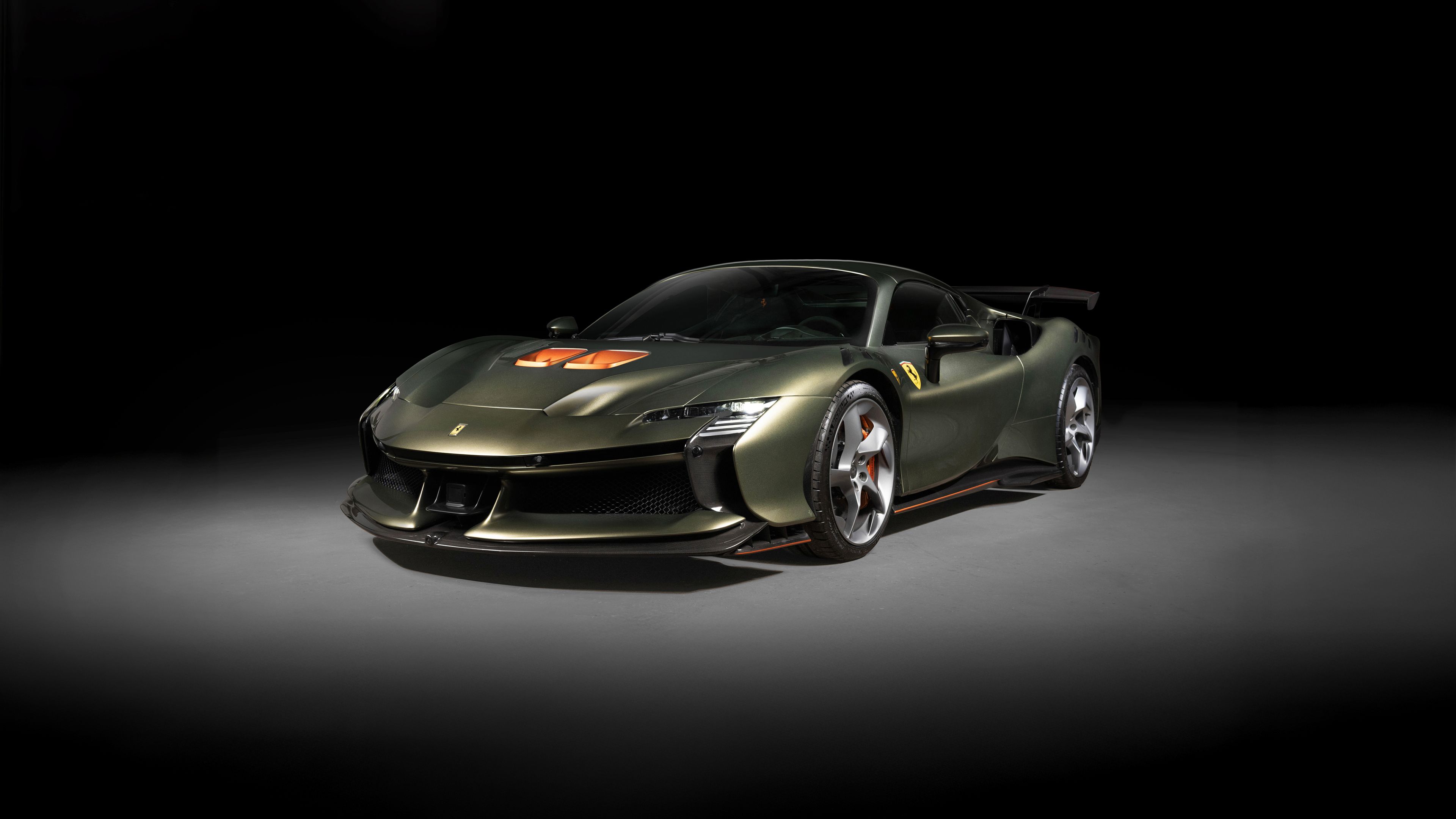 Ferrari SF90 XX Spider Dark background ultra HD 4K wallpaper