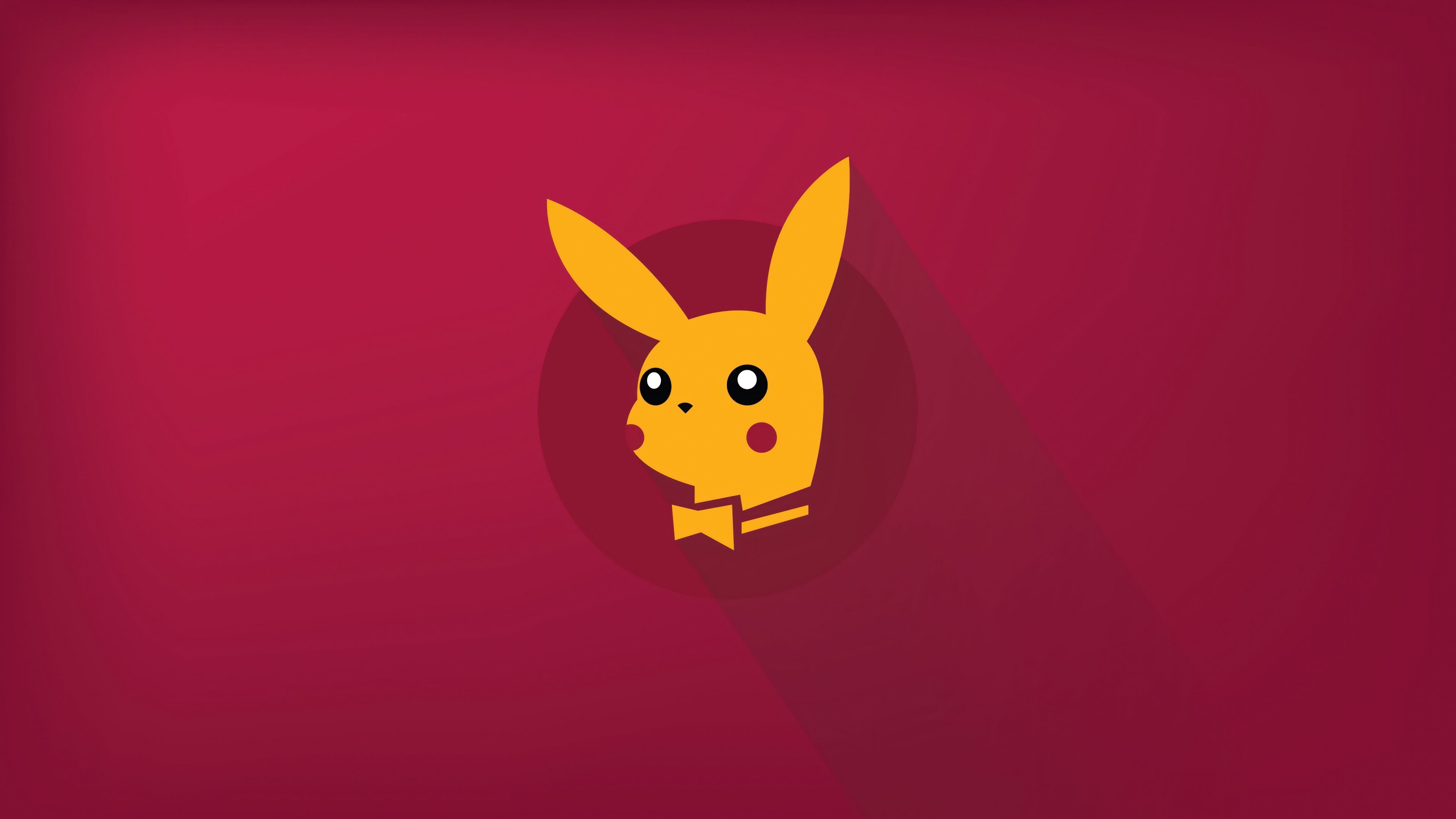 Playboy Pikachu Minimalist ultra HD 4K wallpaper