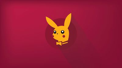 Playboy Pikachu Minimalist ultra HD 4K wallpaper