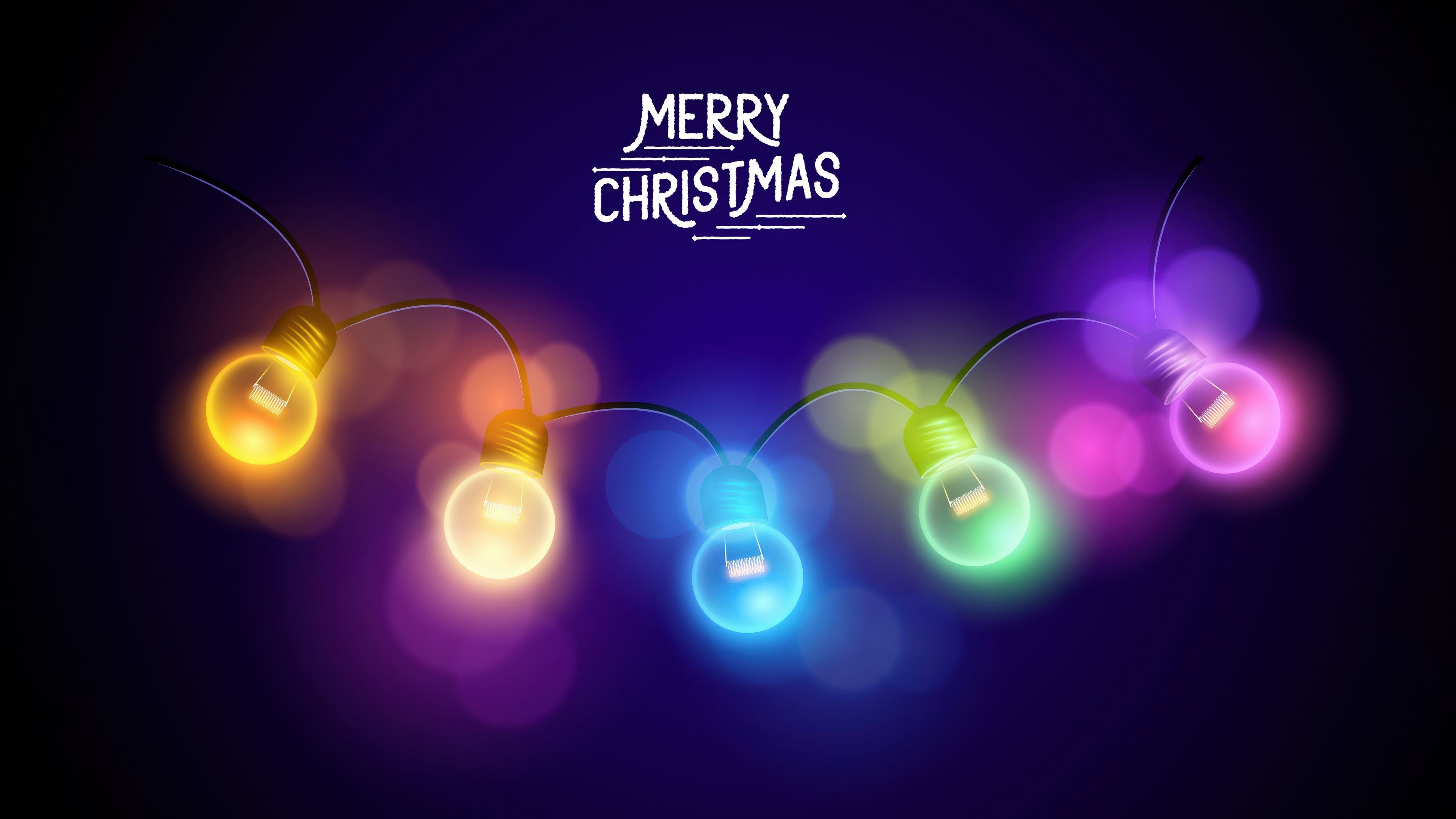 Merry Christmas Christmas lights ultra HD 4K wallpaper