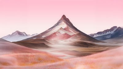 Mountain Landscape Pink aesthetic ultra HD 4K wallpaper