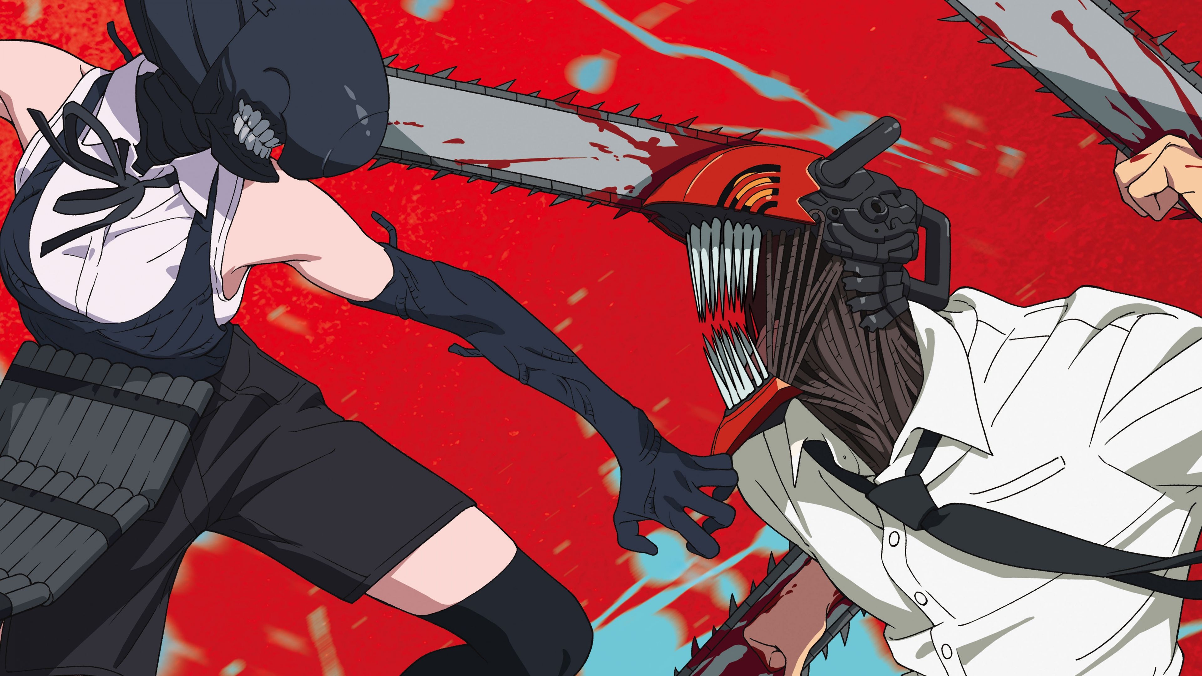 Reze vs Denji ultra HD 4K wallpaper