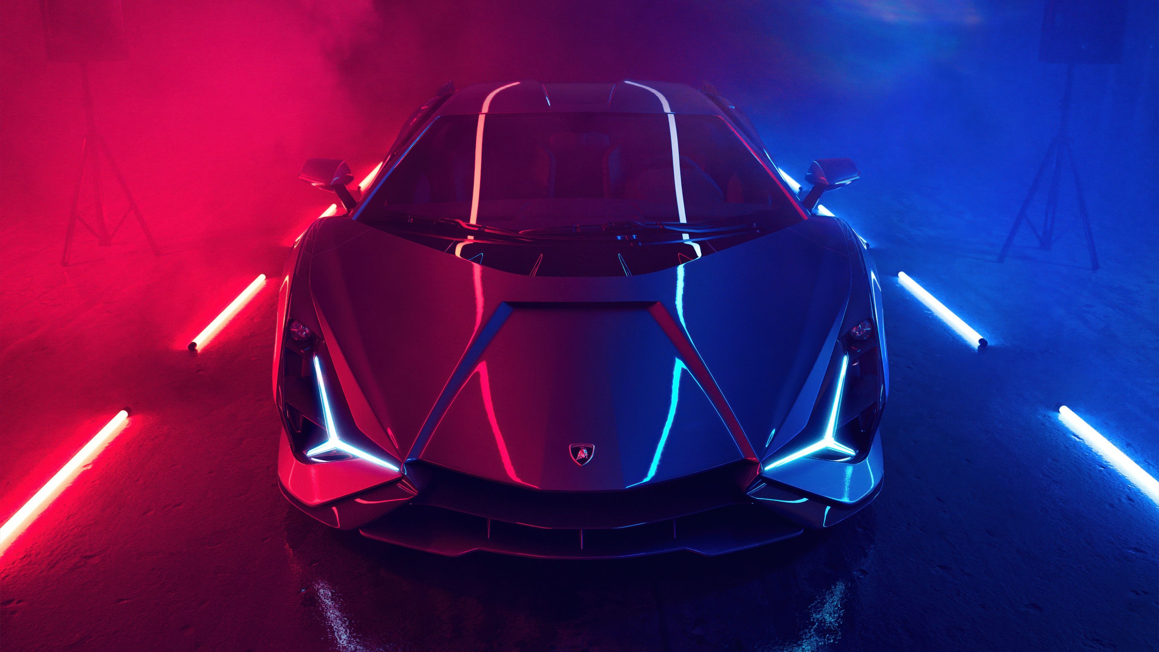 Lamborghini Sián Roadster Neon ultra HD 4K wallpaper