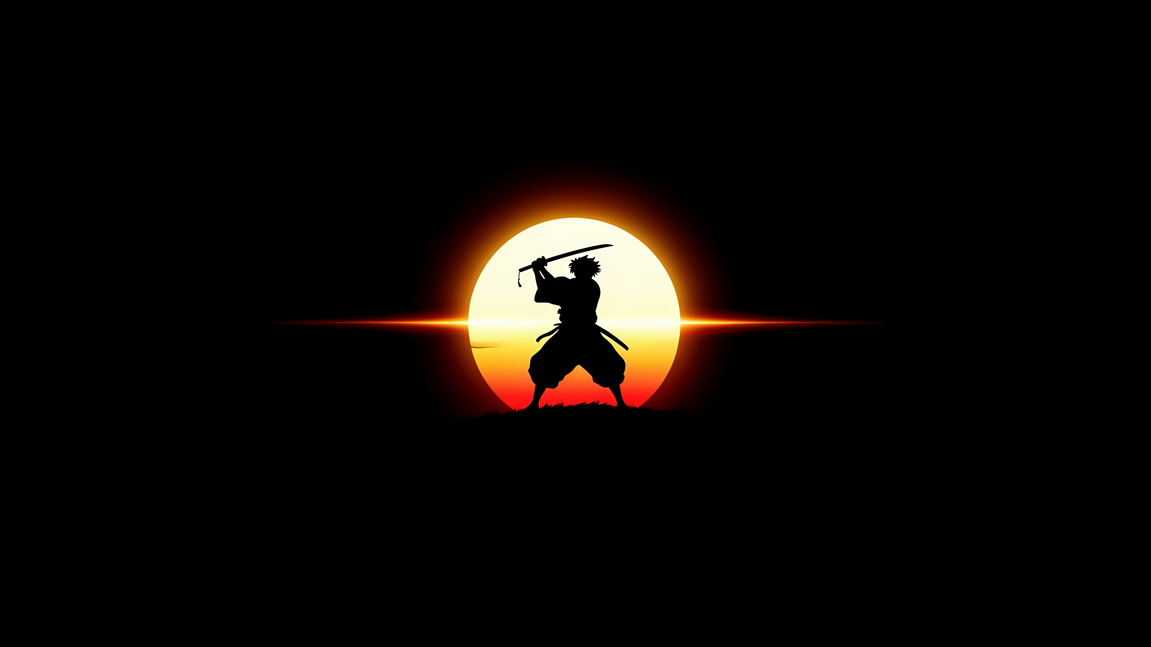 Samurai Silhouette ultra HD 4K wallpaper