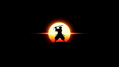 Samurai Silhouette ultra HD 4K wallpaper