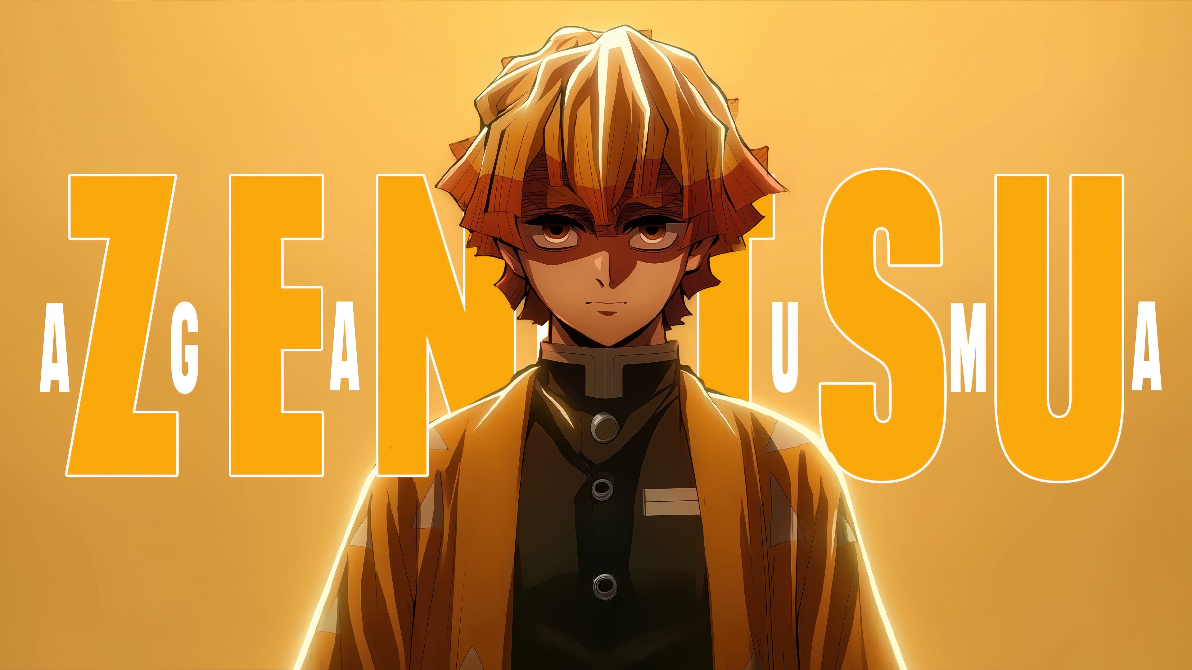 Zenitsu Agatsuma Character art ultra HD 4K wallpaper