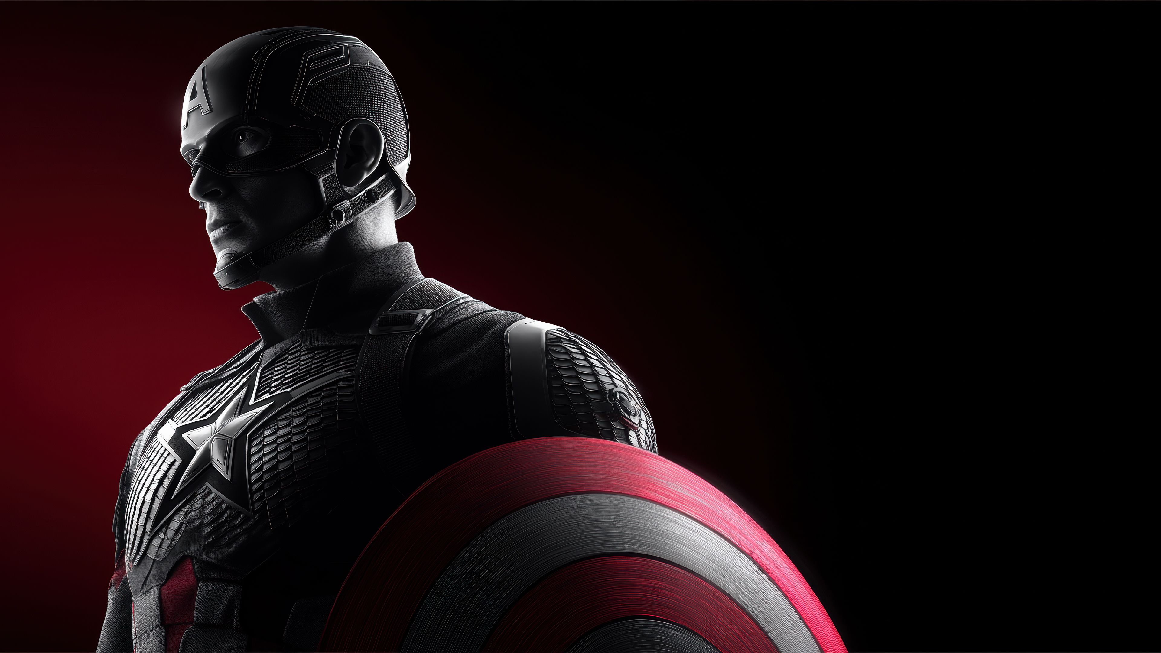 Captain America Dark aesthetic ultra HD 4K wallpaper