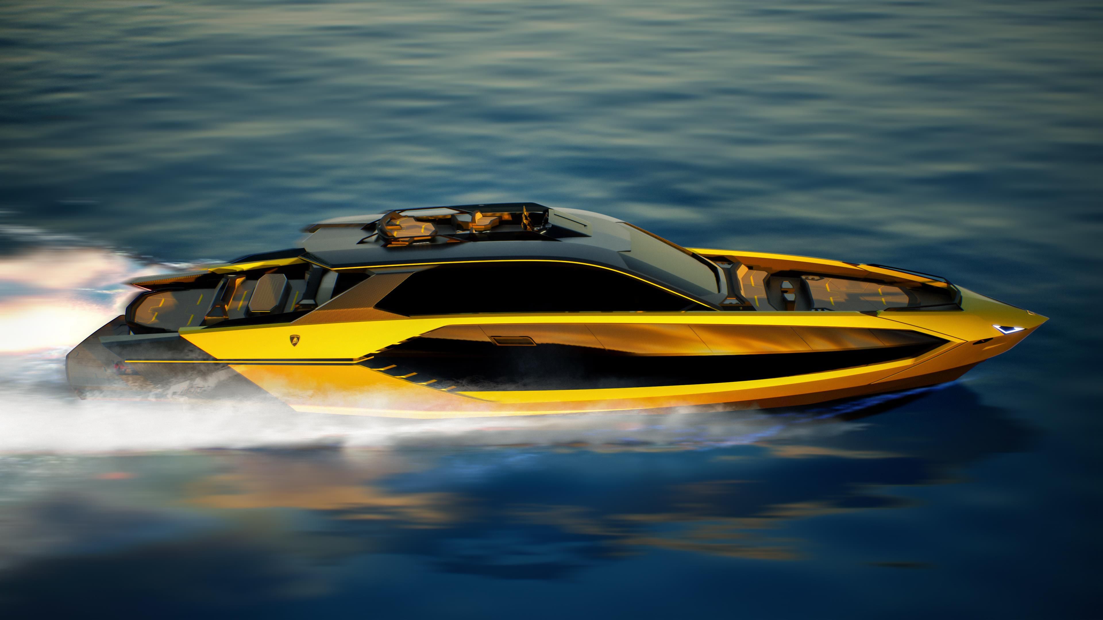 Tecnomar Lamborghini 101 Luxury yacht ultra HD 4K wallpaper