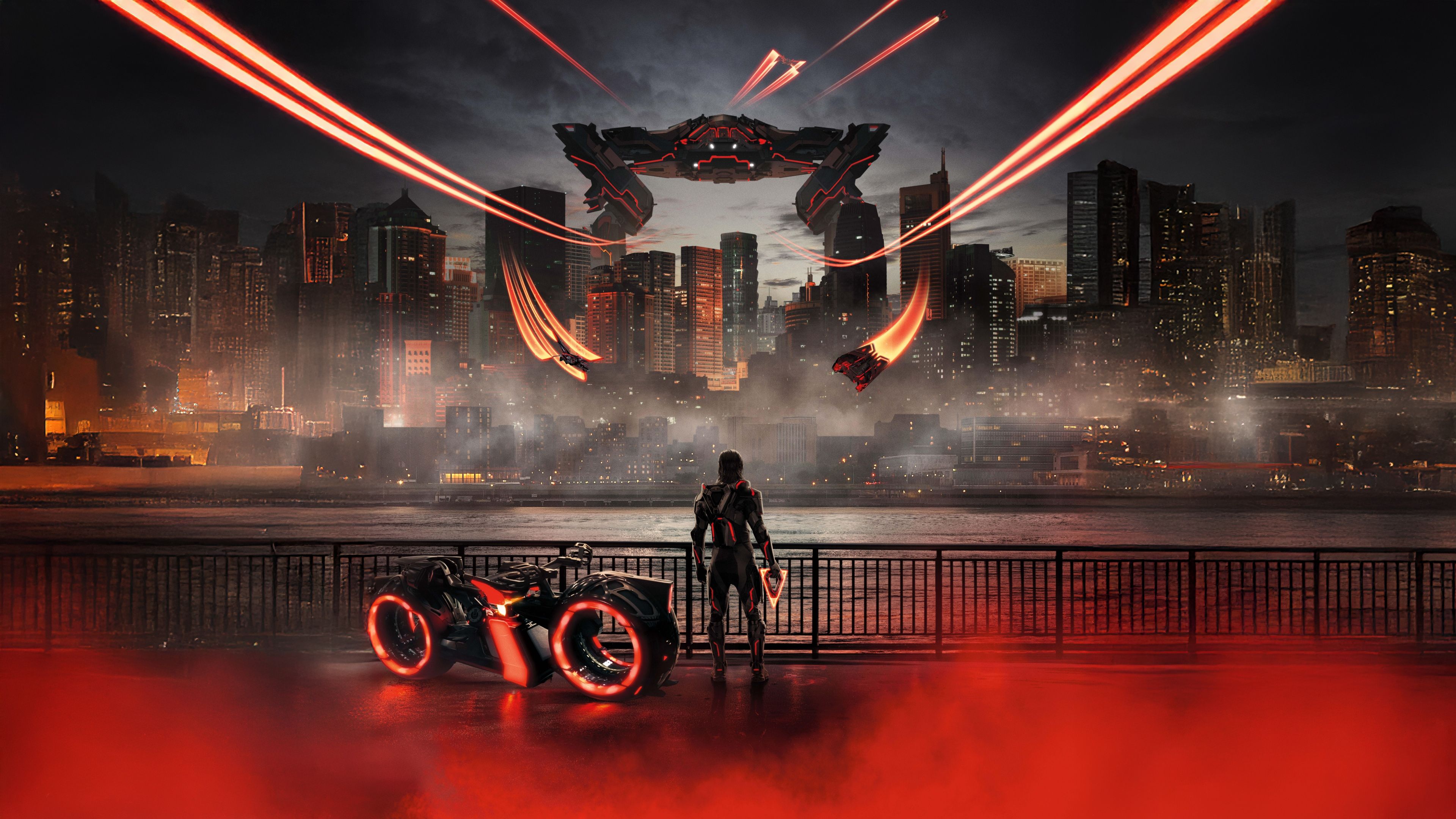 Tron: Ares Futuristic ultra HD 4K wallpaper