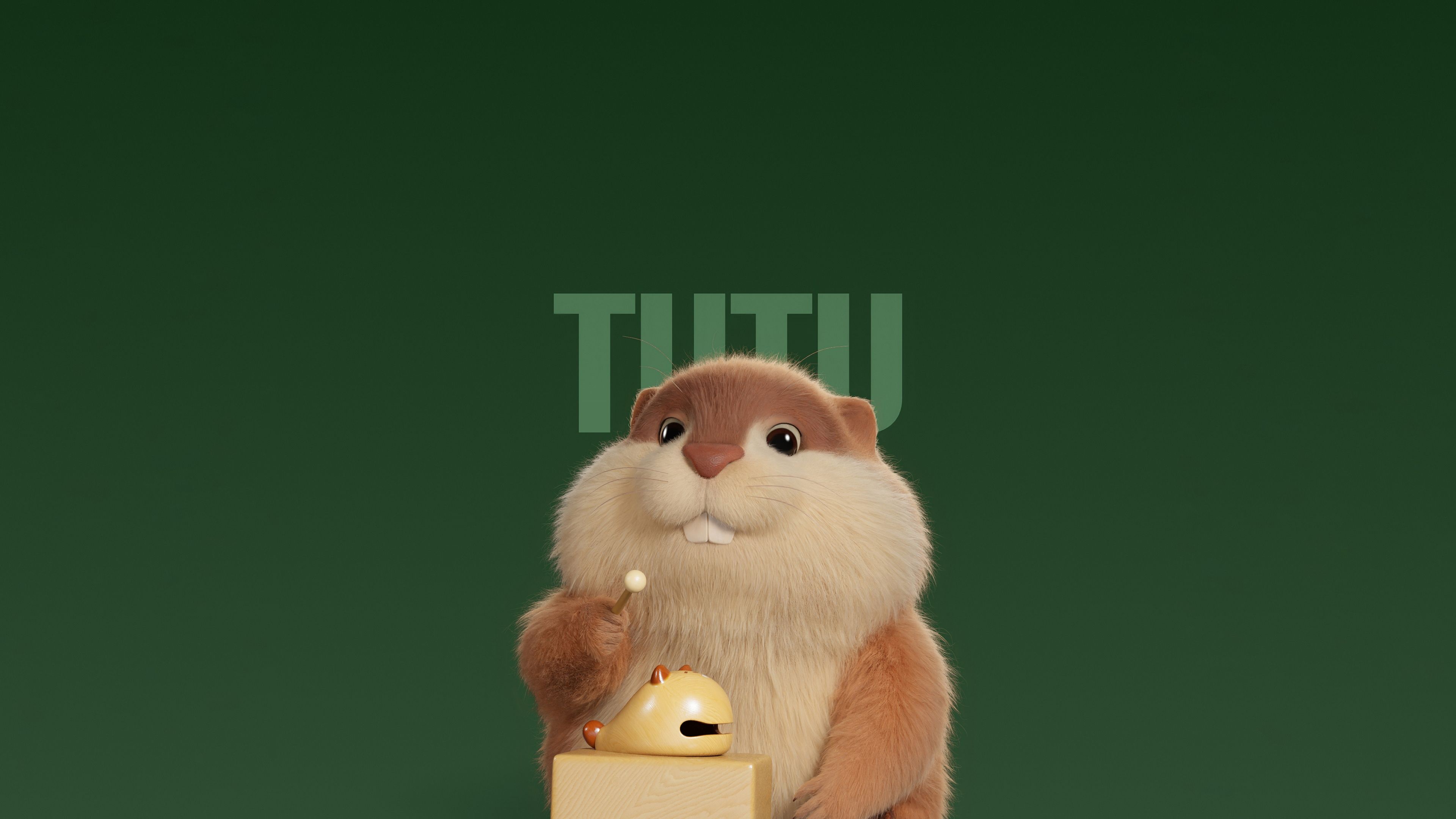 Beaver Cute cartoon ultra HD 4K wallpaper