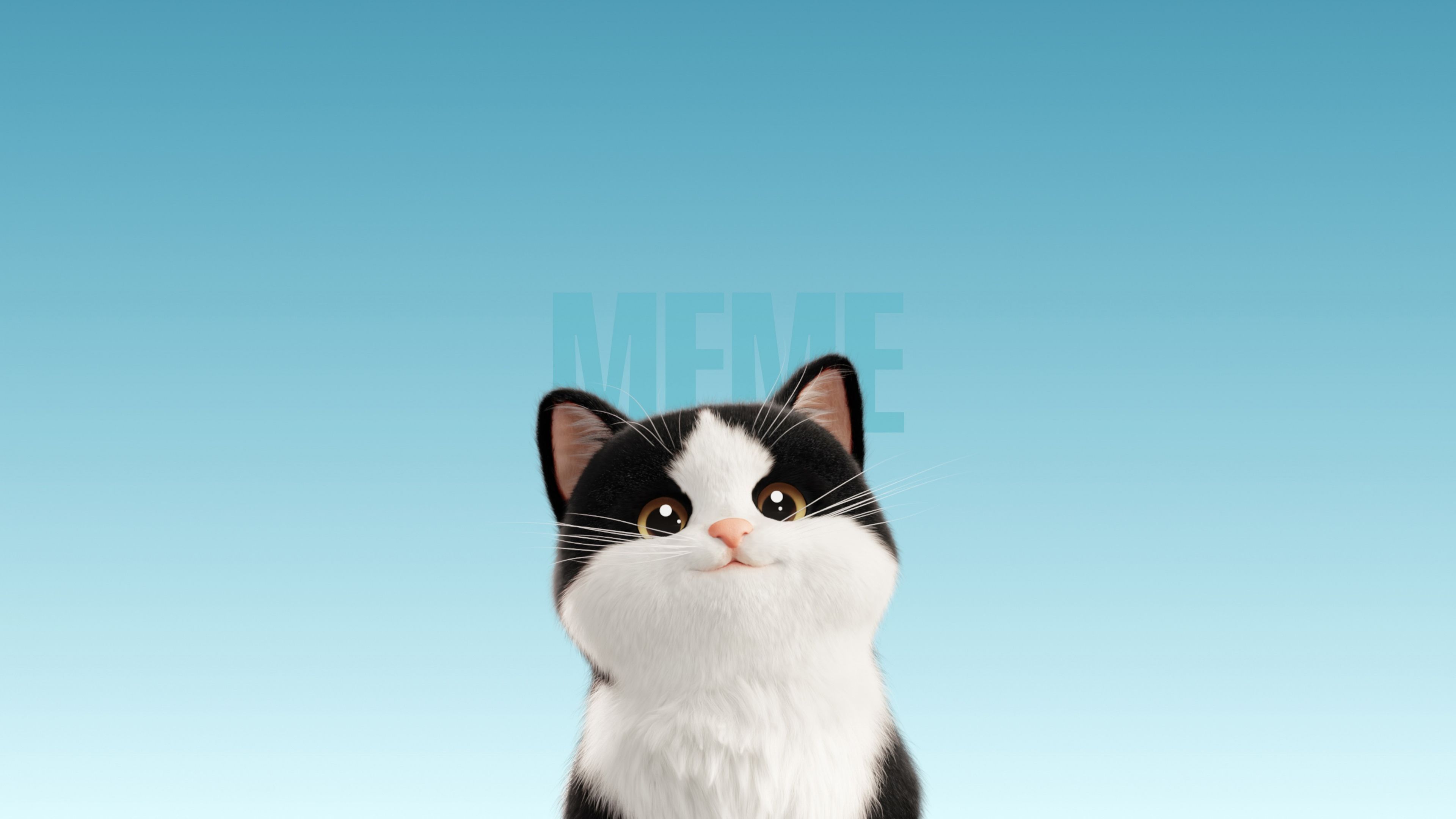 Cute Cat Cartoon ultra HD 4K wallpaper