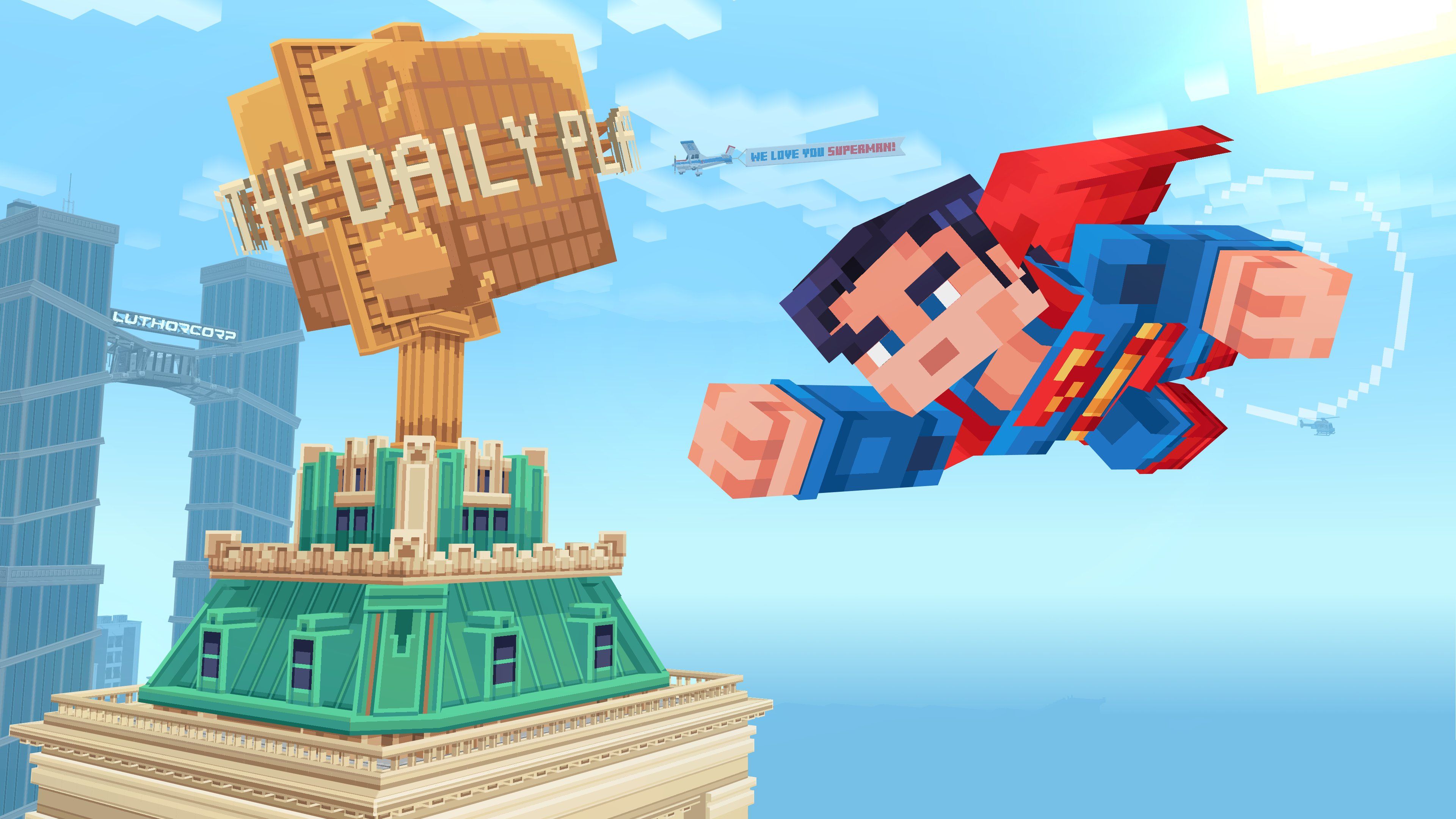 Superman Minecraft ultra HD 4K wallpaper