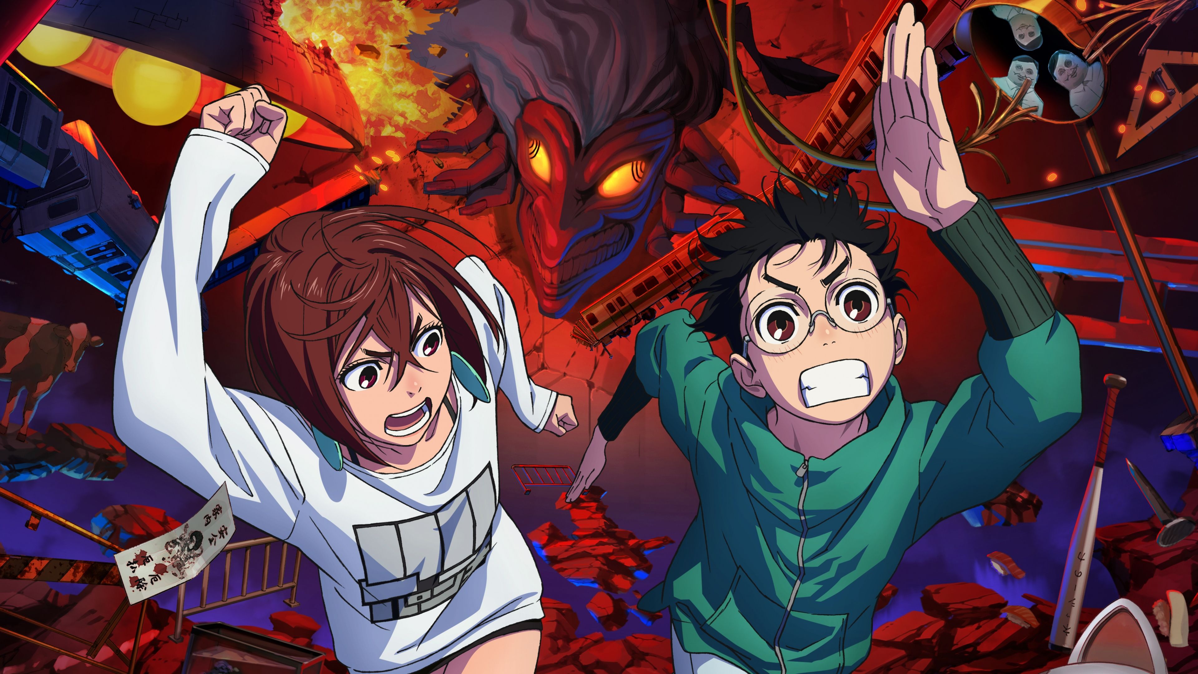 Okarun (Dandadan) Momo (Dandadan) ultra HD 4K wallpaper