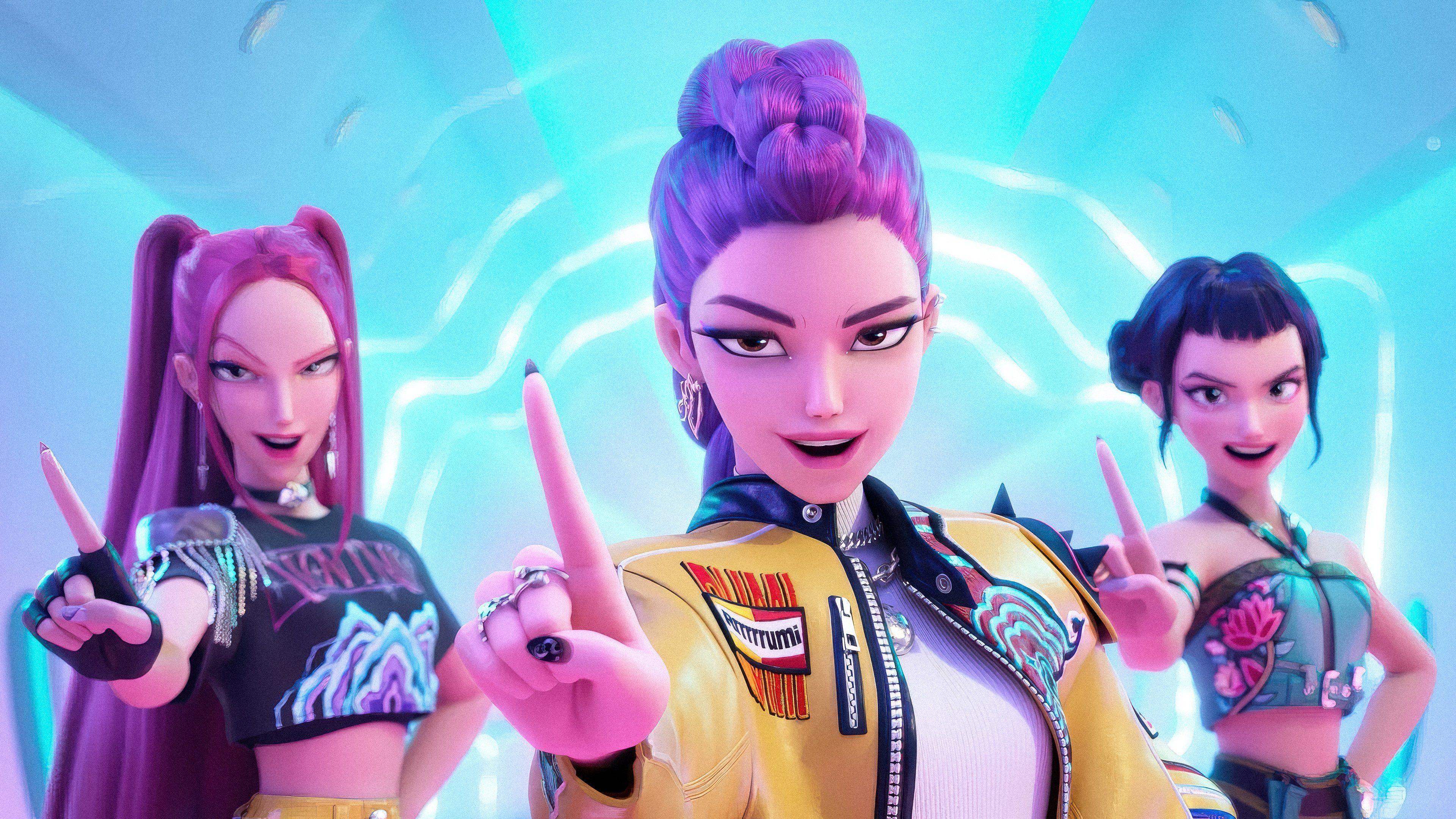 Huntrix K-Pop singers ultra HD 4K wallpaper