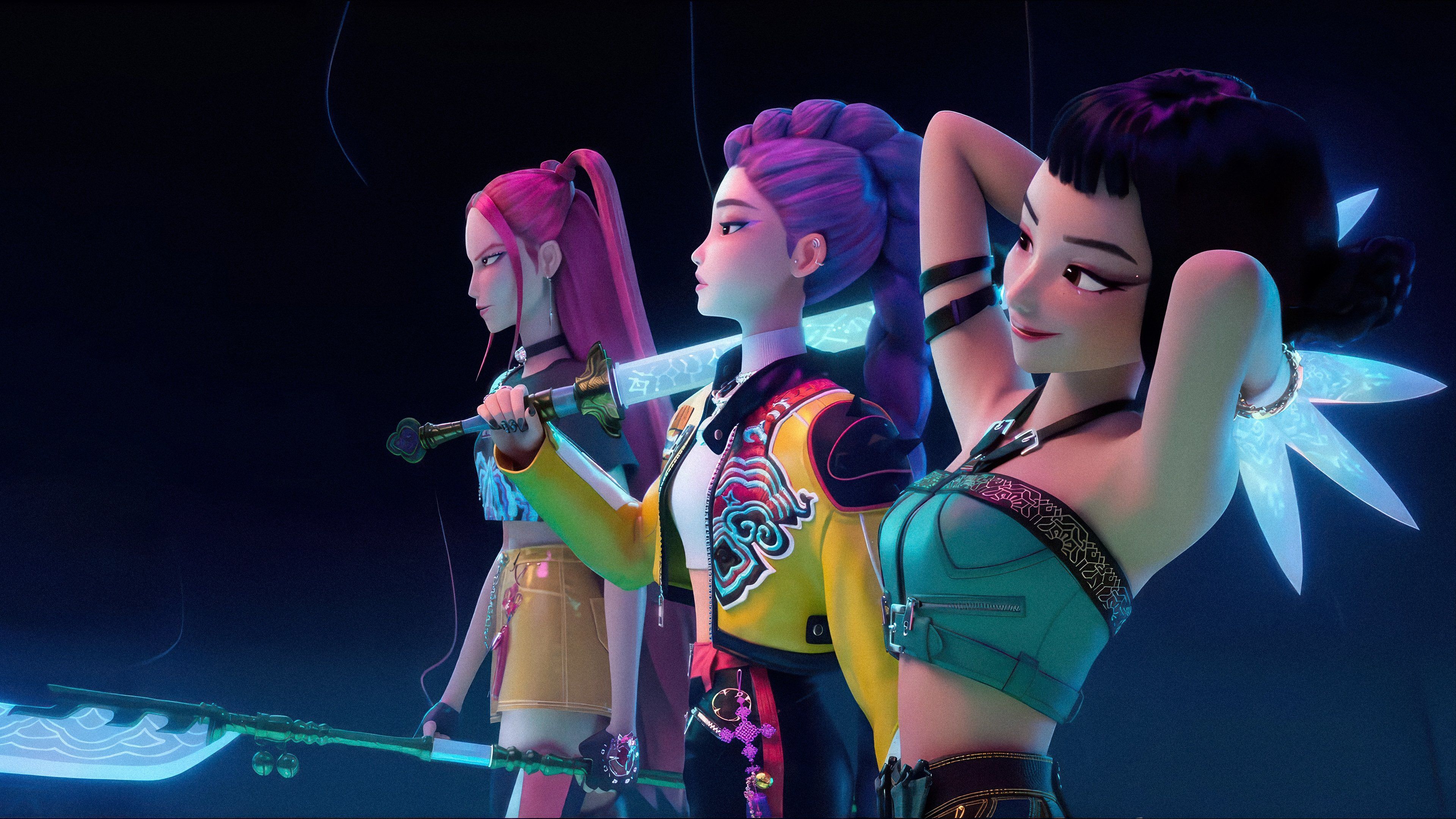 Huntrix Girl group ultra HD 4K wallpaper