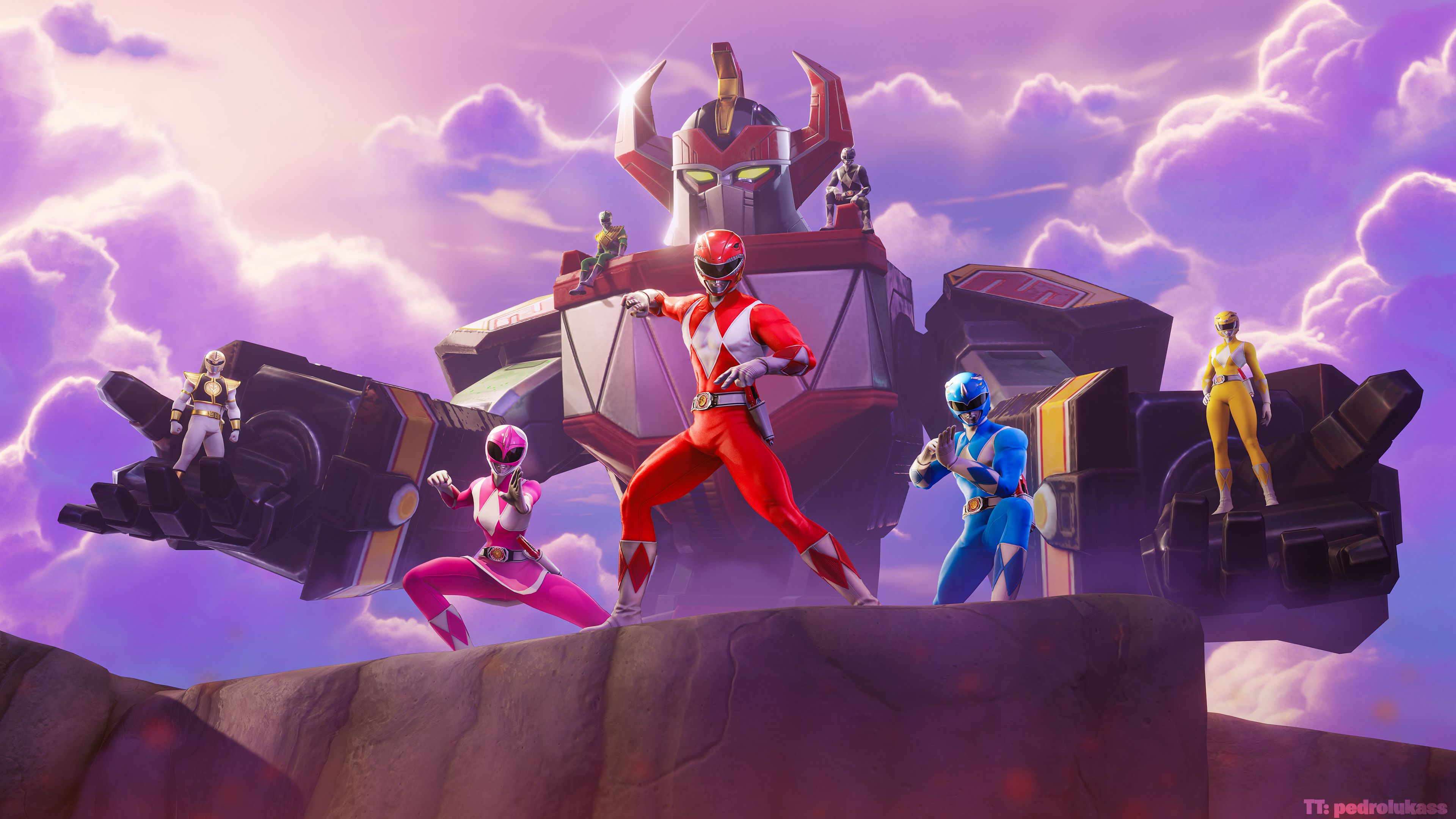 Power Rangers Fortnite ultra HD 4K wallpaper