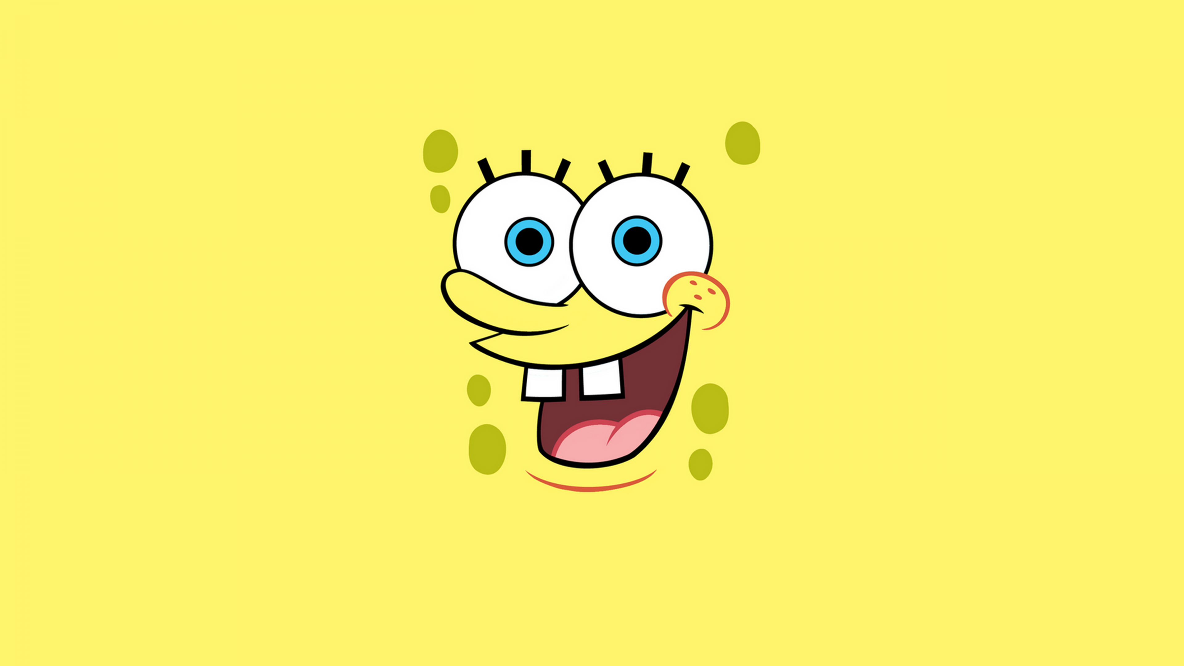 SpongeBob smiley face Minimalist ultra HD 4K wallpaper
