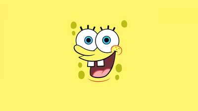 SpongeBob smiley face Minimalist ultra HD 4K wallpaper