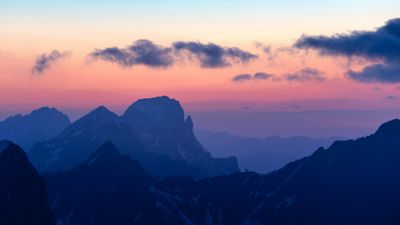 Sunset Alps mountains ultra HD 4K wallpaper