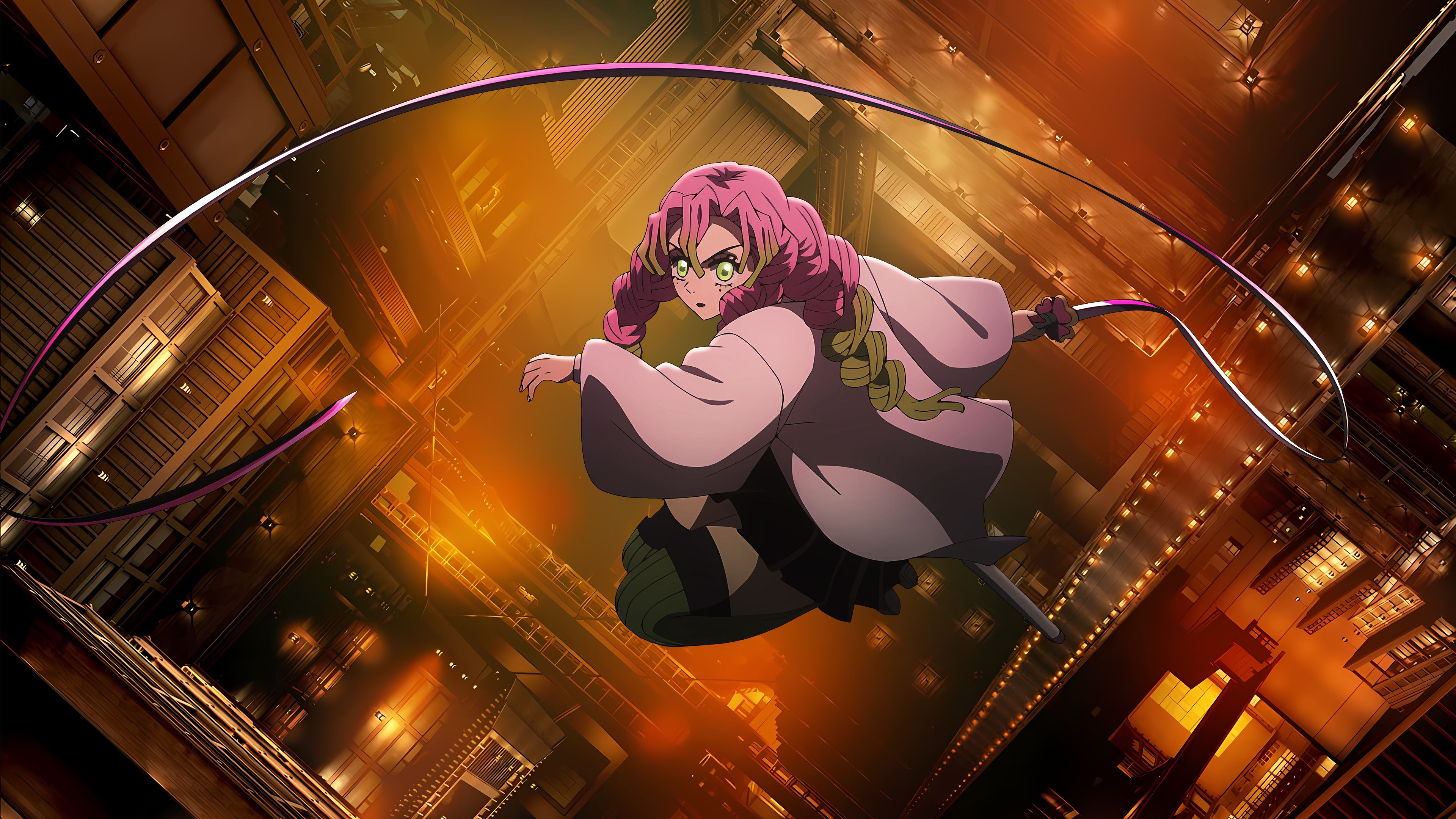 Mitsuri Kanroji Demon Slayer: Kimetsu No Yaiba Infinity Castle ultra HD 4K wallpaper